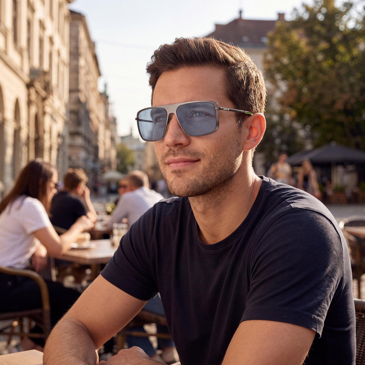 adidas Men's OR00360 Shiny Gunmetal Metal Frame Sunglasses, Mirrored Smoke Lenses, UV Protection, 60mm, Photo 4