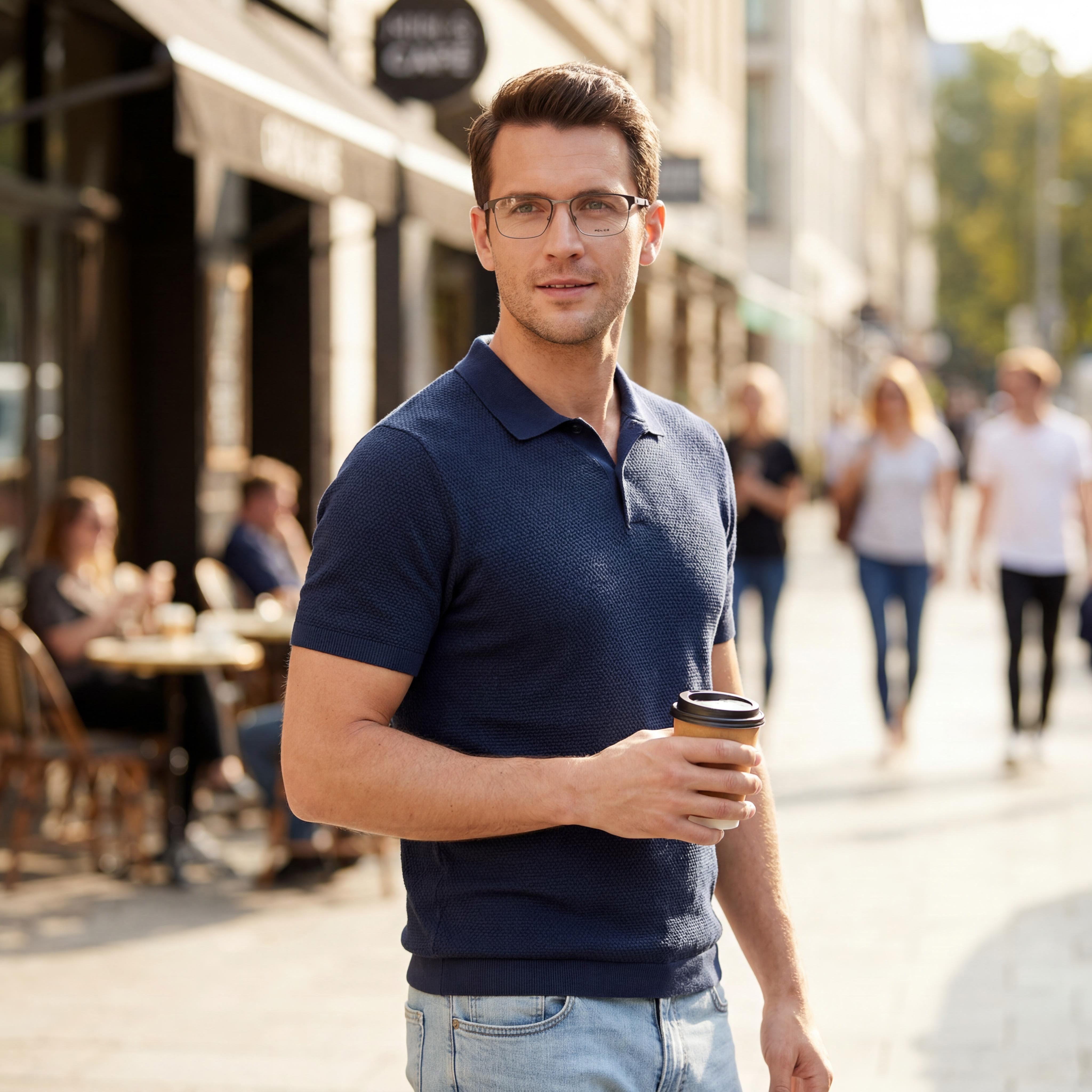 Police Classic Men's Eyeglass Frames in Matt Satin Palladium W/Coloured Parts Metal 56mm, Photo 4