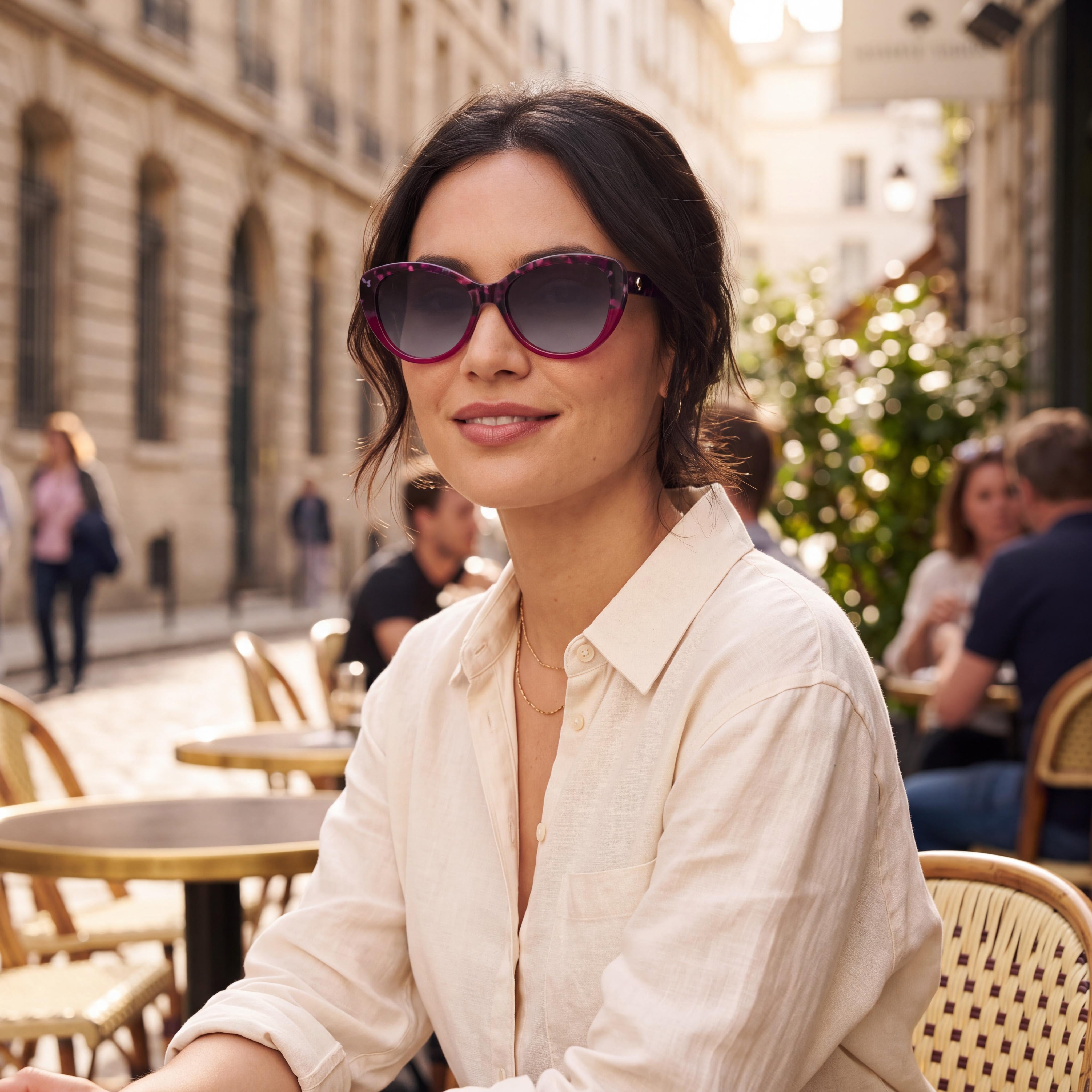 kate spade new york Ks Josi/S Gafas de sol para mujer de acetato azul habana burdeos con lentes grises oscuras degradadas con protección UV de 55 mm, Photo 5