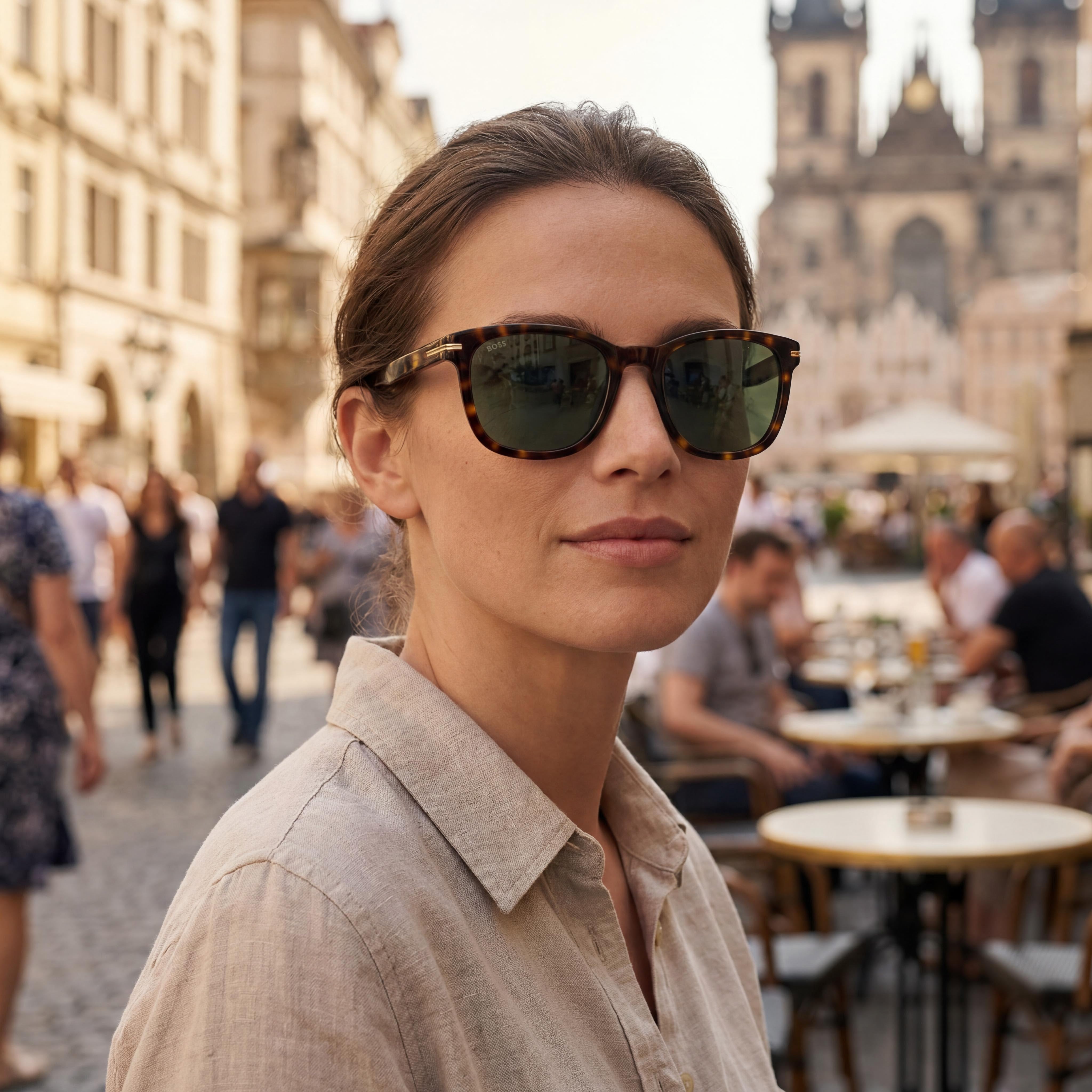 HUGO BOSS BLACK Boss 1722/G/S Gafas de Sol Rectangulares para Mujer de Acetato Multicolor Havana Protección UV 100% No Polarizadas 54mm, Photo 5