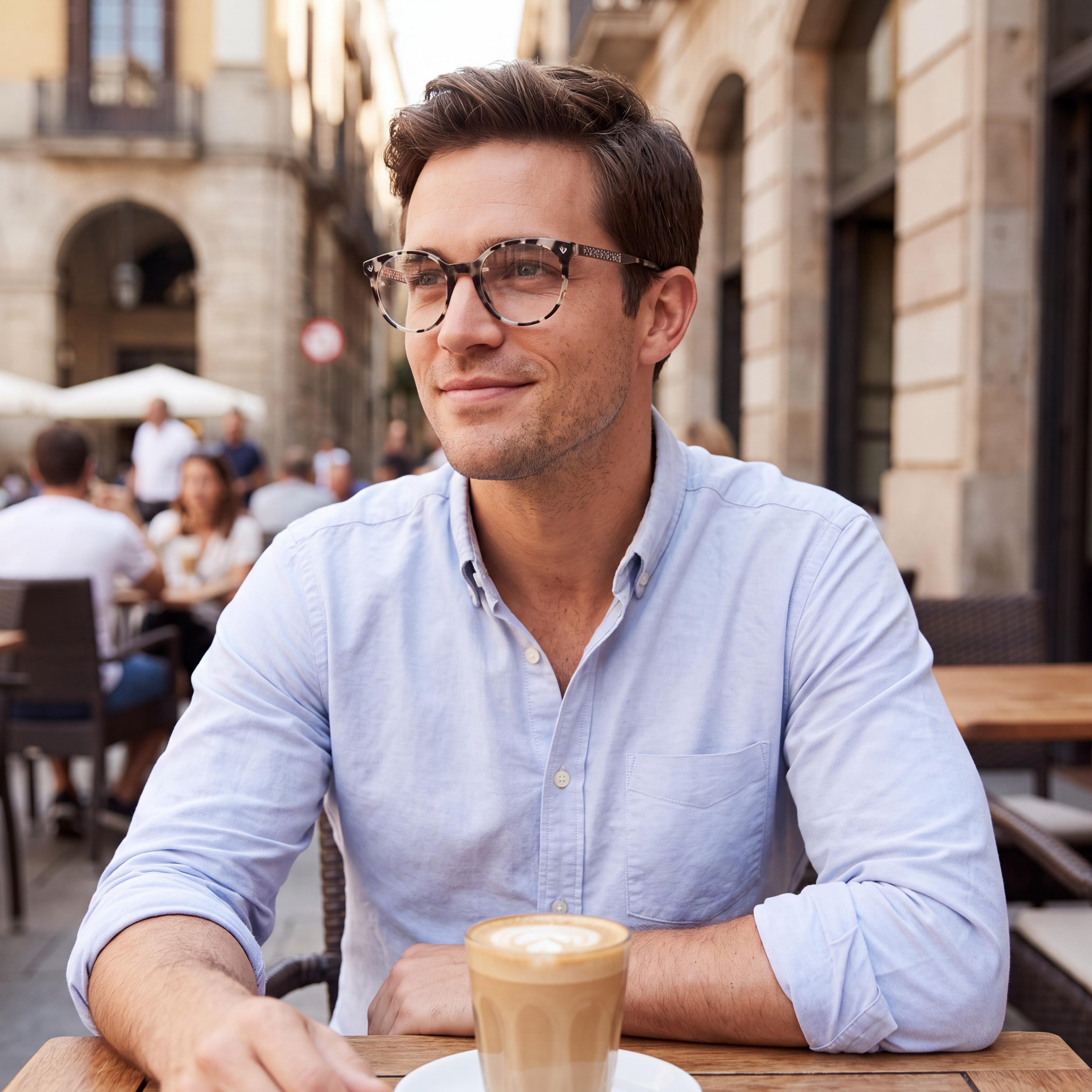 Gafas Lacoste L2806 para hombre con montura metálica Rose Havana, detalladas con 50 mm de ancho de lente, 20 mm de ancho de puente y 140 mm de longitud de patilla, Photo 5