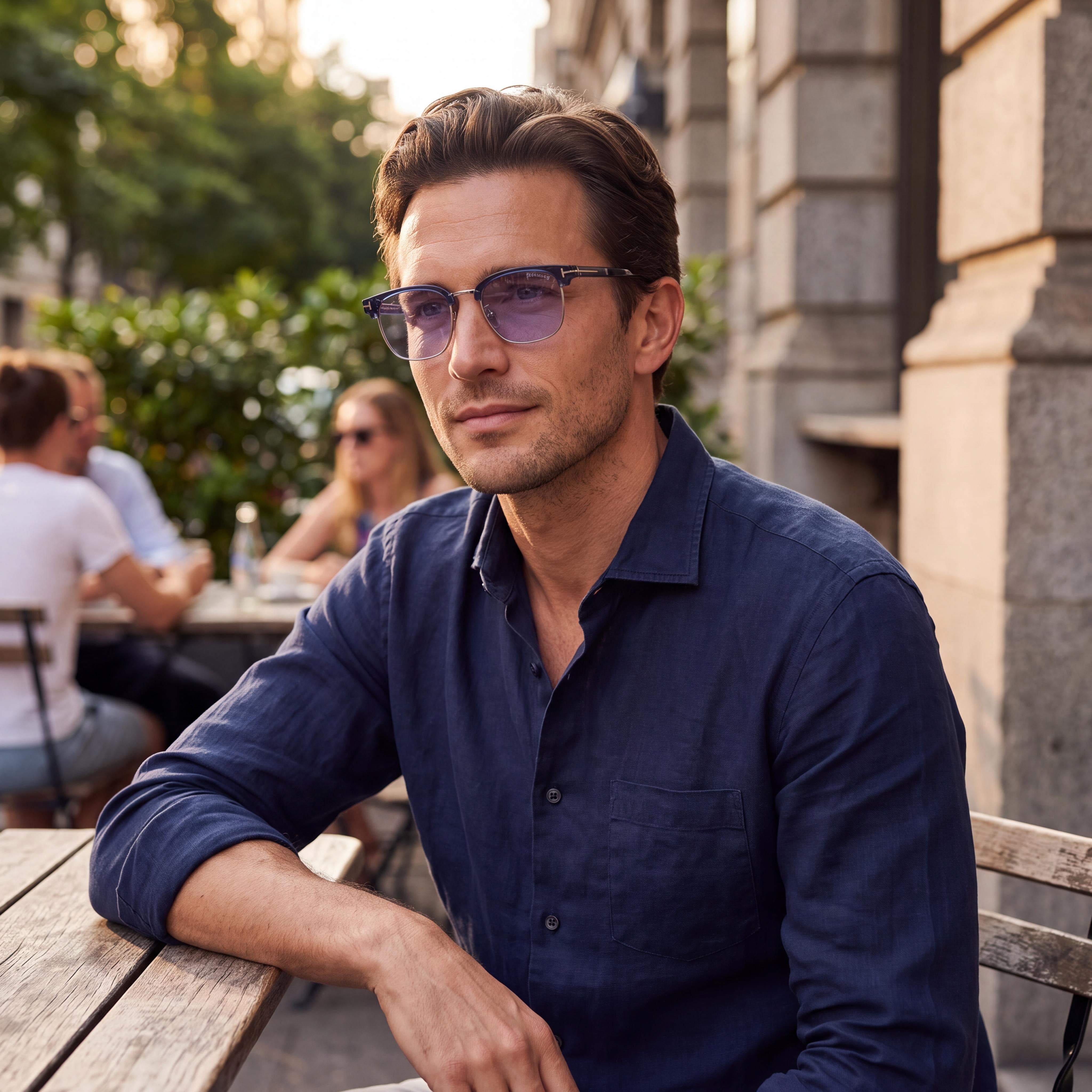 Tom Ford para Hombre Ft5932-d-b Gafas con montura inyectada azul brillante con filtro azul 47-21-145, Photo 4
