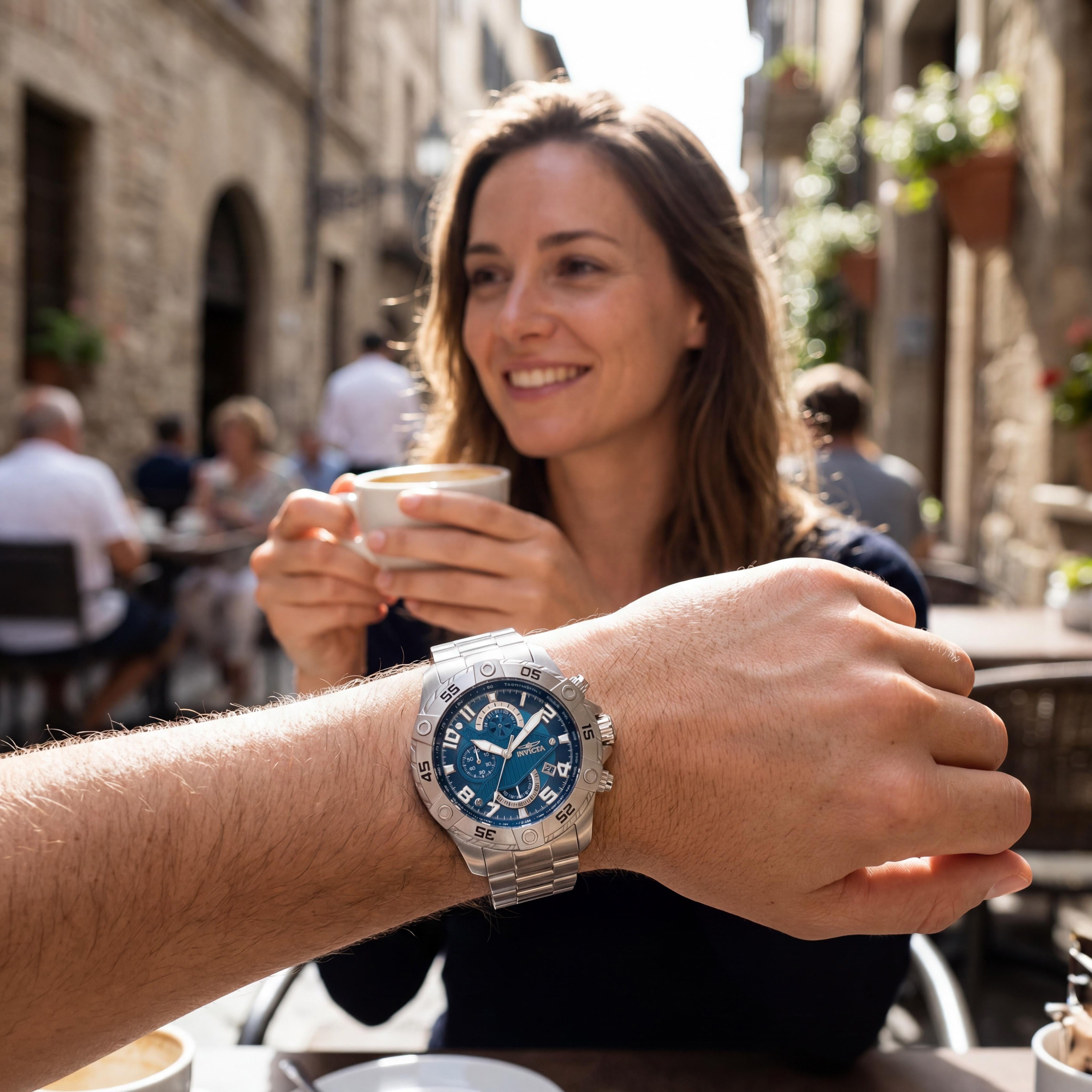 Invicta S1 Rally 26094 Reloj cronógrafo unisex de acero inoxidable tono plateado con esfera azul 48mm, Photo 5
