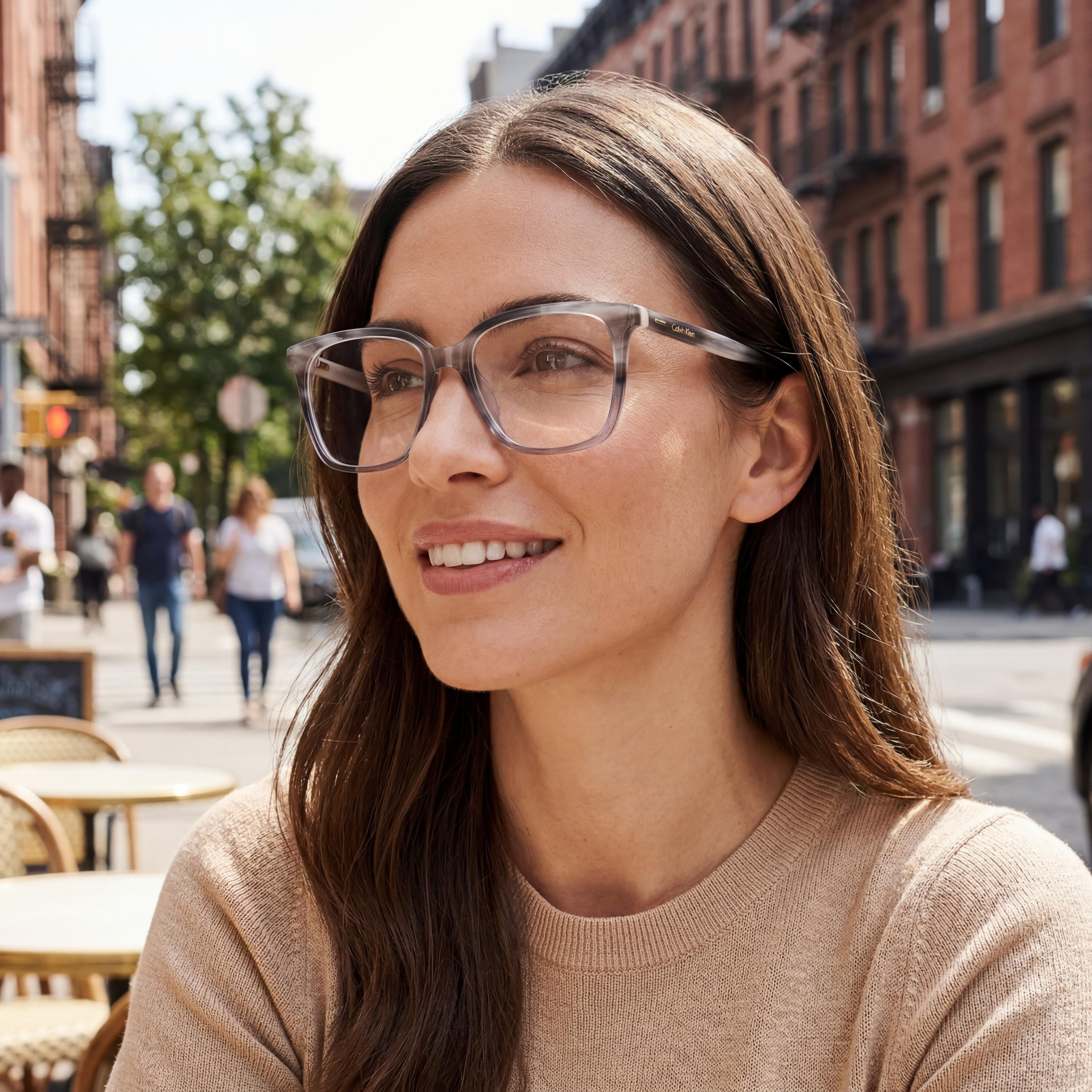 Calvin Klein Model Ck22540 Women's Acetate Optical Eyeglass Frame in Striped Grey, Lens Width 51mm, Photo 5