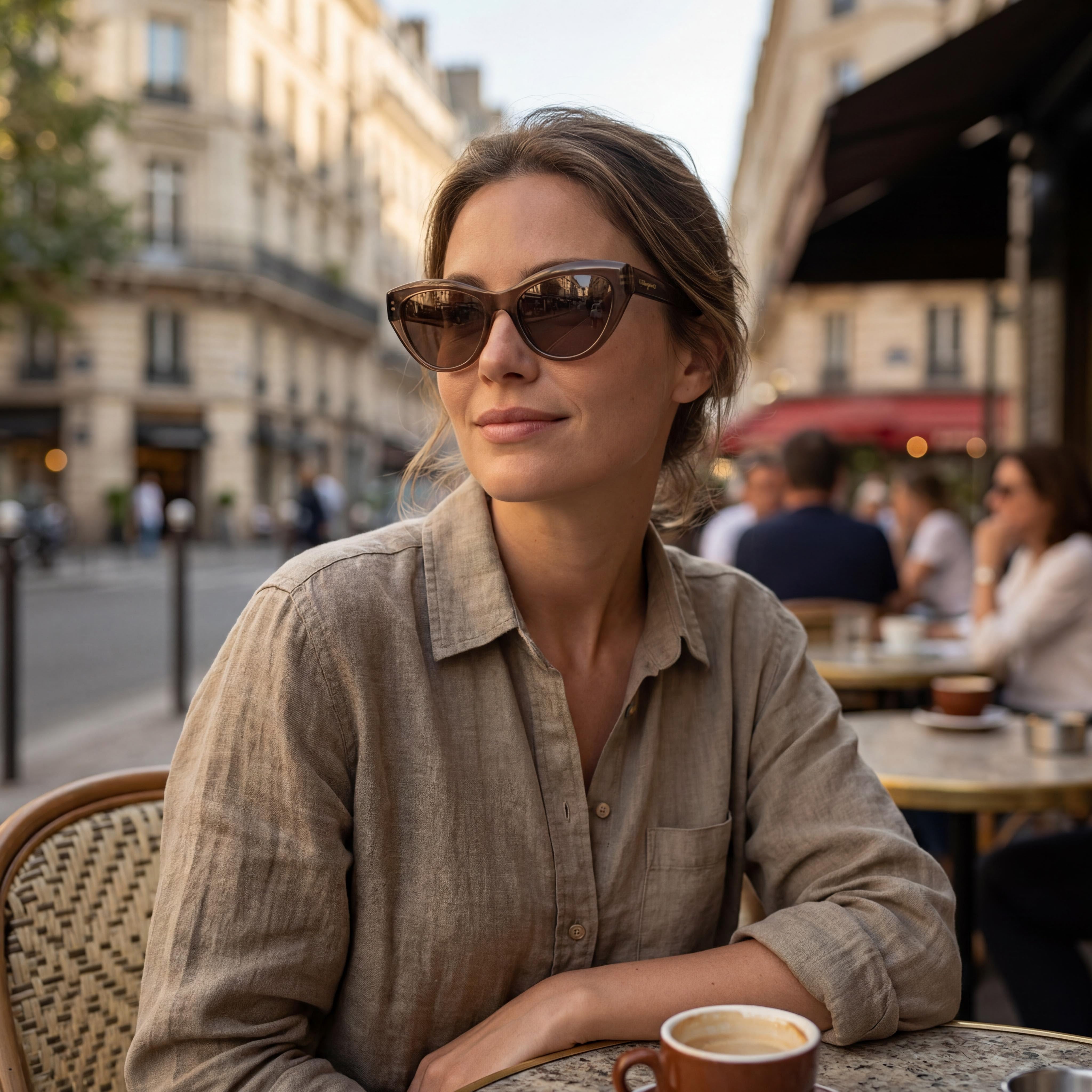 Gafas de sol Salvatore Ferragamo SF1103S de acetato transparente marrón para mujer con lentes marrones y protección UV 55 mm, Photo 6