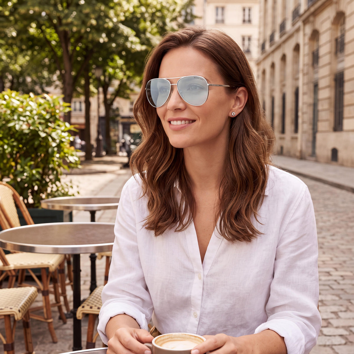 Michael Kors 1089 Kona Unisex Silver Turquoise Gradient Mirrored Composite UV Protection Sunglasses 59mm, Photo 4