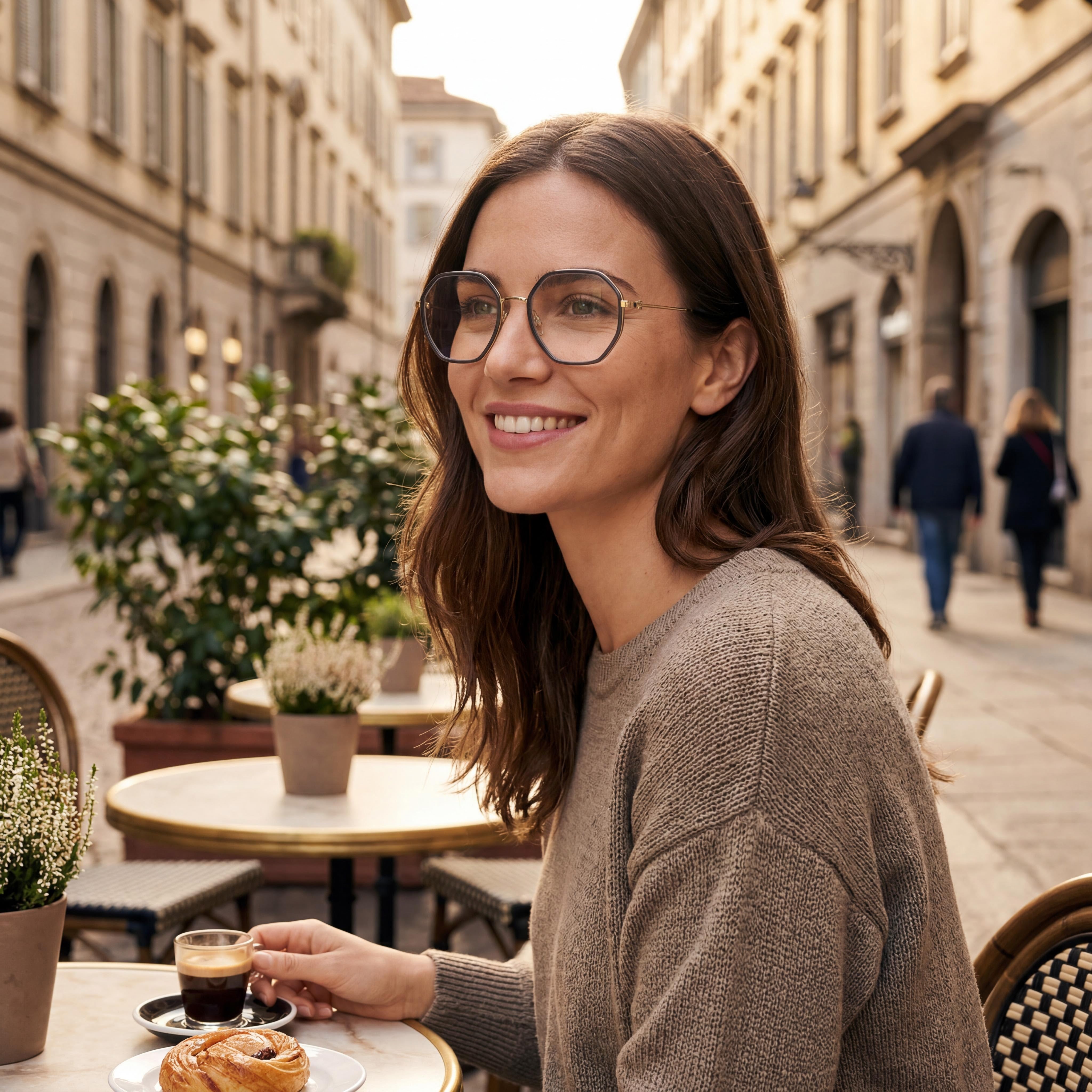 Tommy Hilfiger Women’s Round Geometrical Stainless Steel Eyewear with Clear Plastic Lenses Gray 51-20-140, Photo 4
