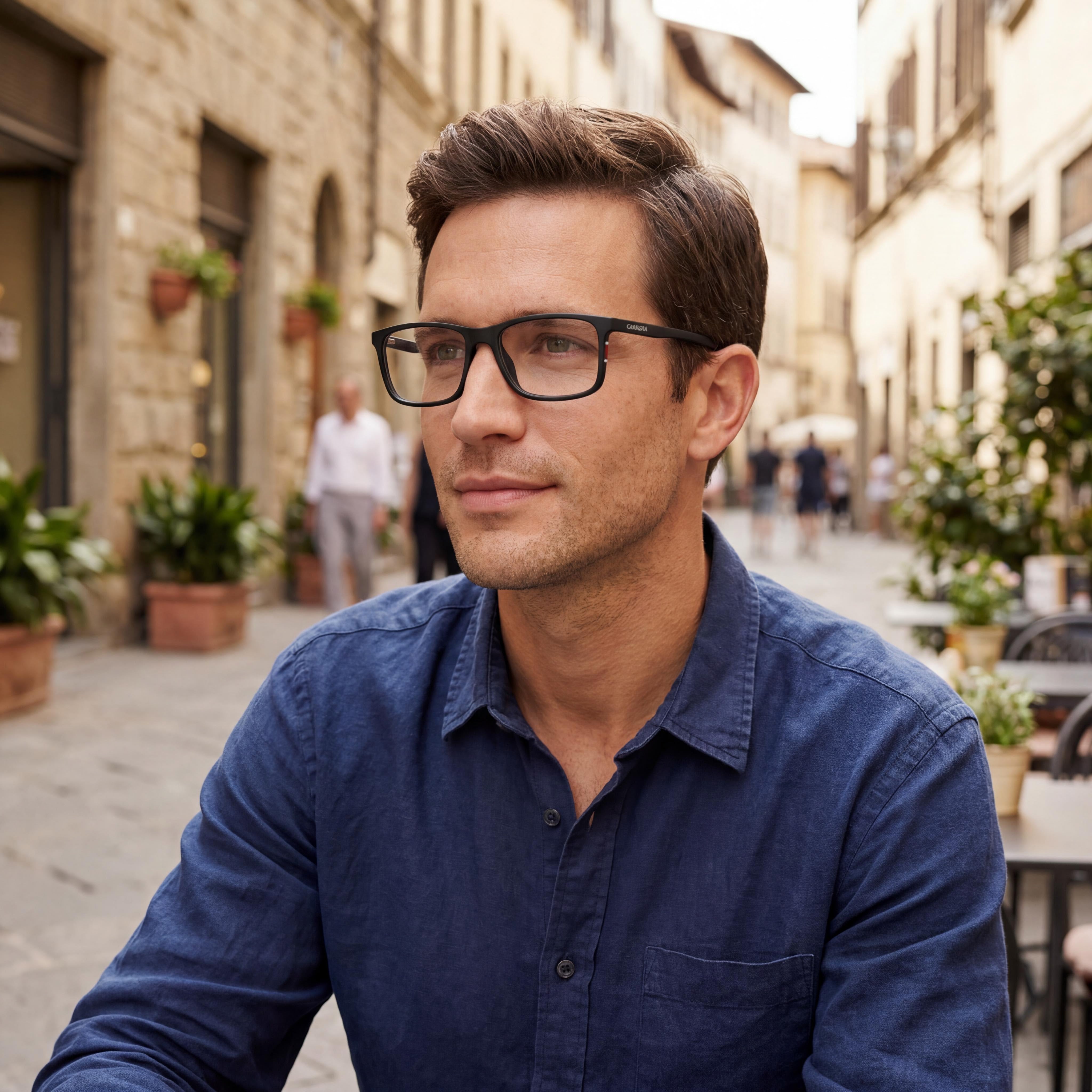 Carrera 175/N Gafas de Hombre de Plástico Negro Mate con Montura Completa y Lentes Transparentes de Demostración, Listas para Graduación (53-17-145), Photo 6