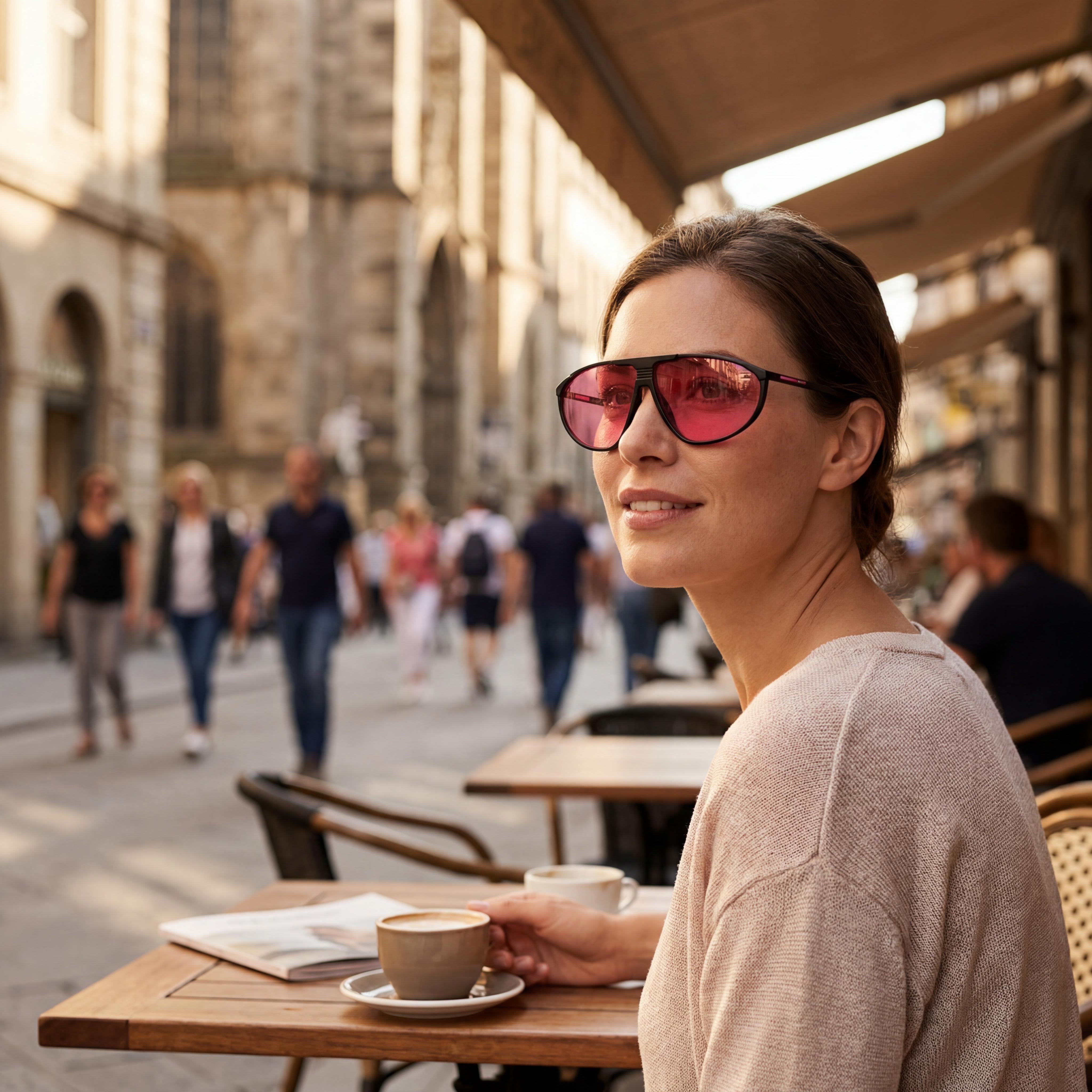 Tommy Hilfiger Classic Unisex Polyamide Frame Sunglasses, Black/Dark Pink, Pink Lenses, UV Protected, 65-9-140, Photo 4