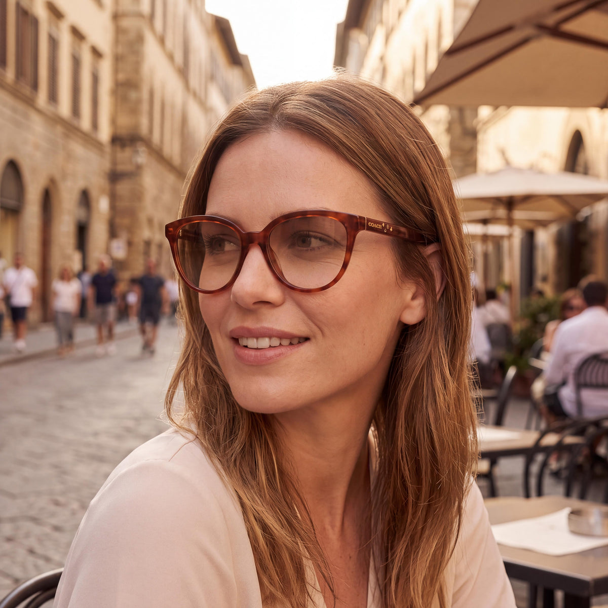 Coach Hc6234u Women's Square Plastic Prescription Ready Eyeglasses Caramel Tortoise 53-17-140, Photo 4
