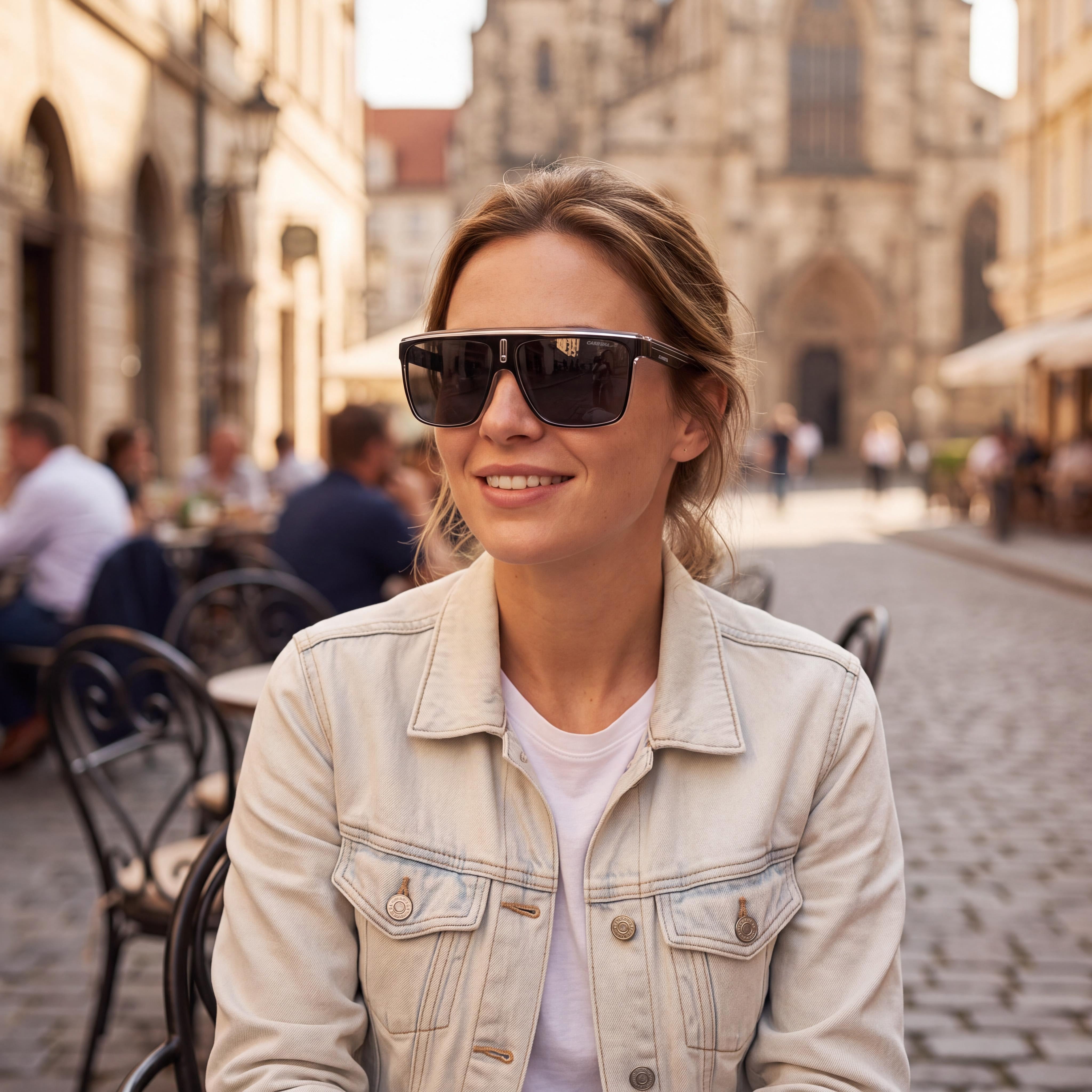 Carrera Contemporary Unisex Propionate Black Crystal Frame Grey UV Protection Sunglasses 63mm, Photo 4