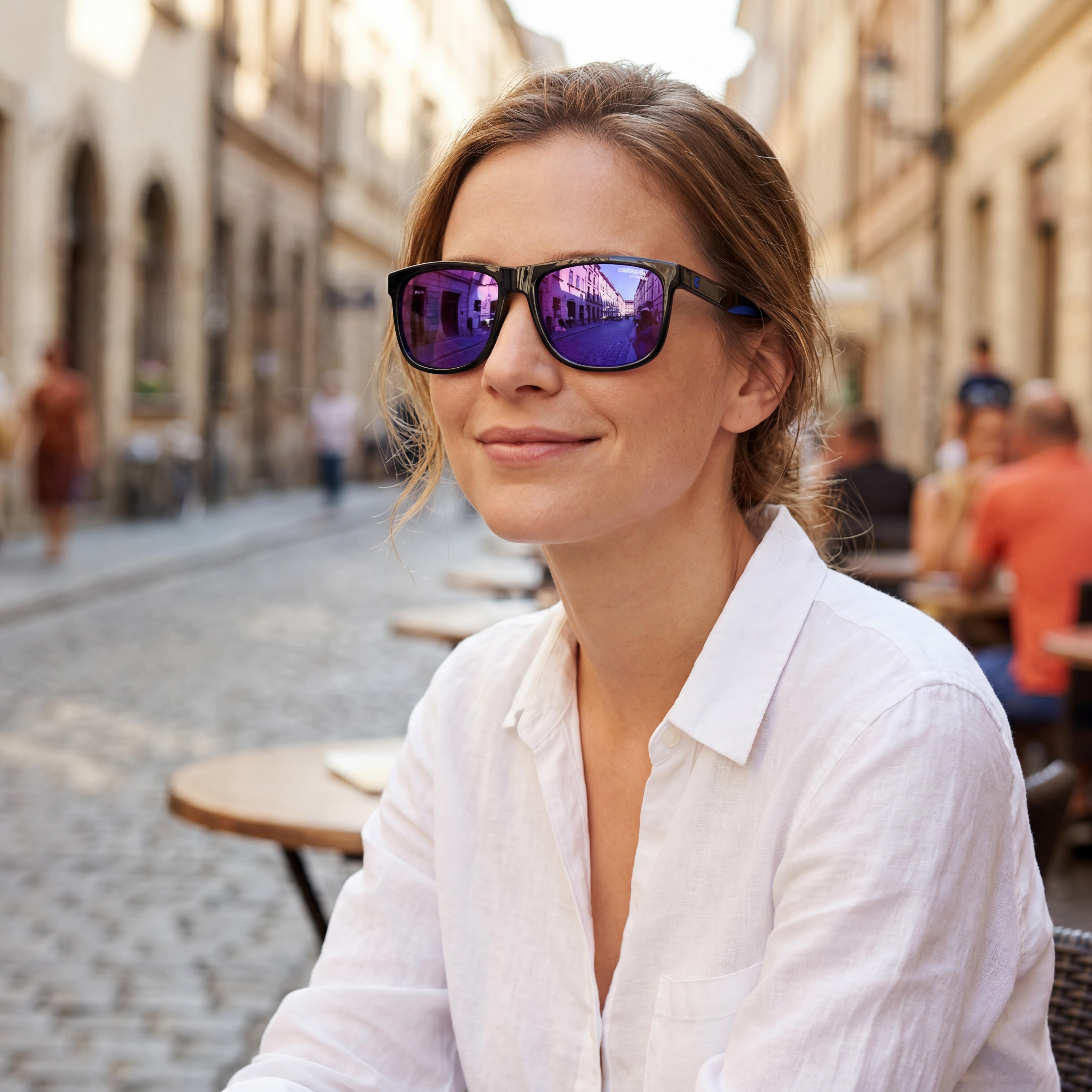Gafas de sol Carrera Modern para mujer, montura de poliamida negra y azul con 100% protección UV 58mm, Photo 5