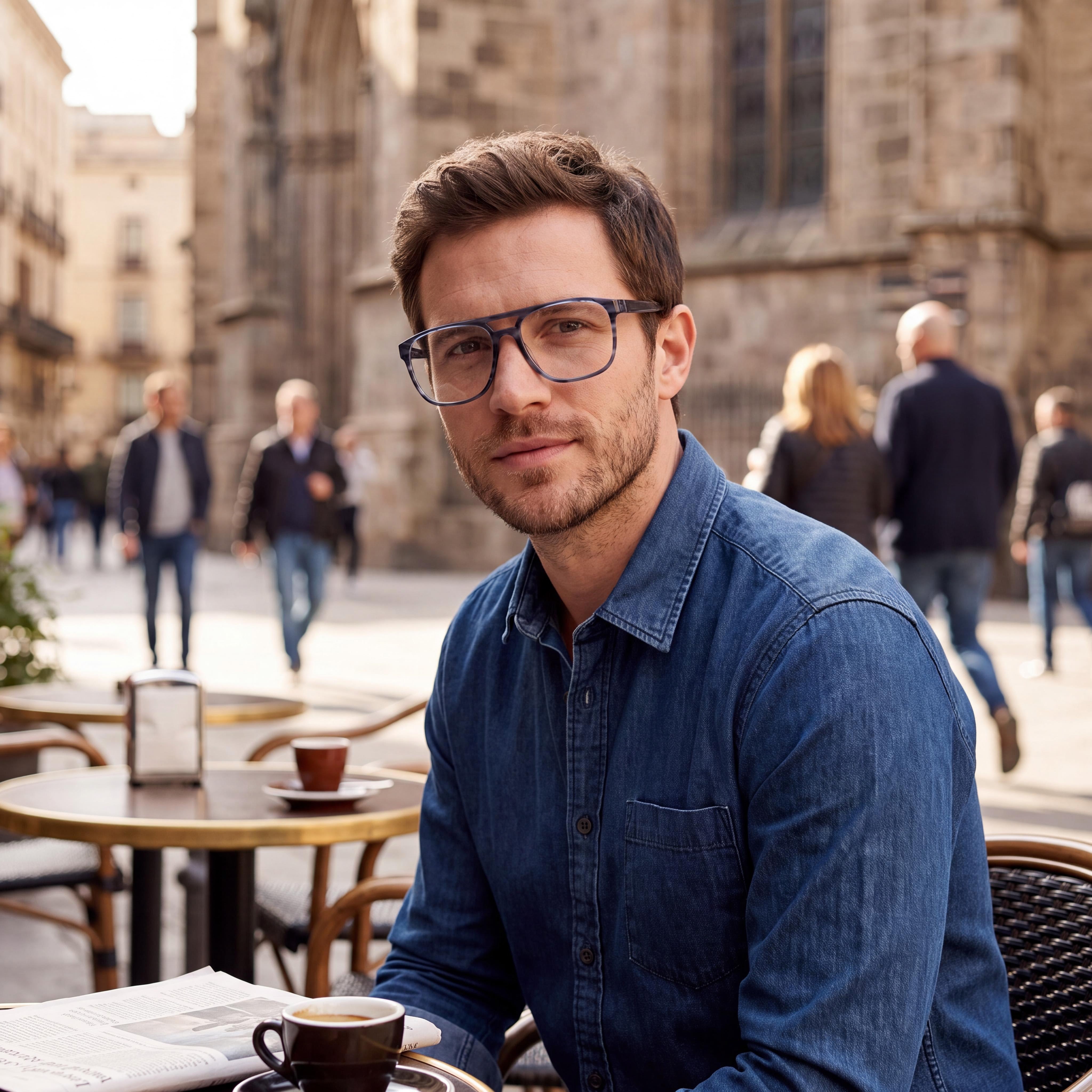 Timberland Tb50033 Men's Blue Horn Eyeglasses Frame, 62mm Lens Width, 17mm Bridge Width, 150mm Temple Length, Photo 6