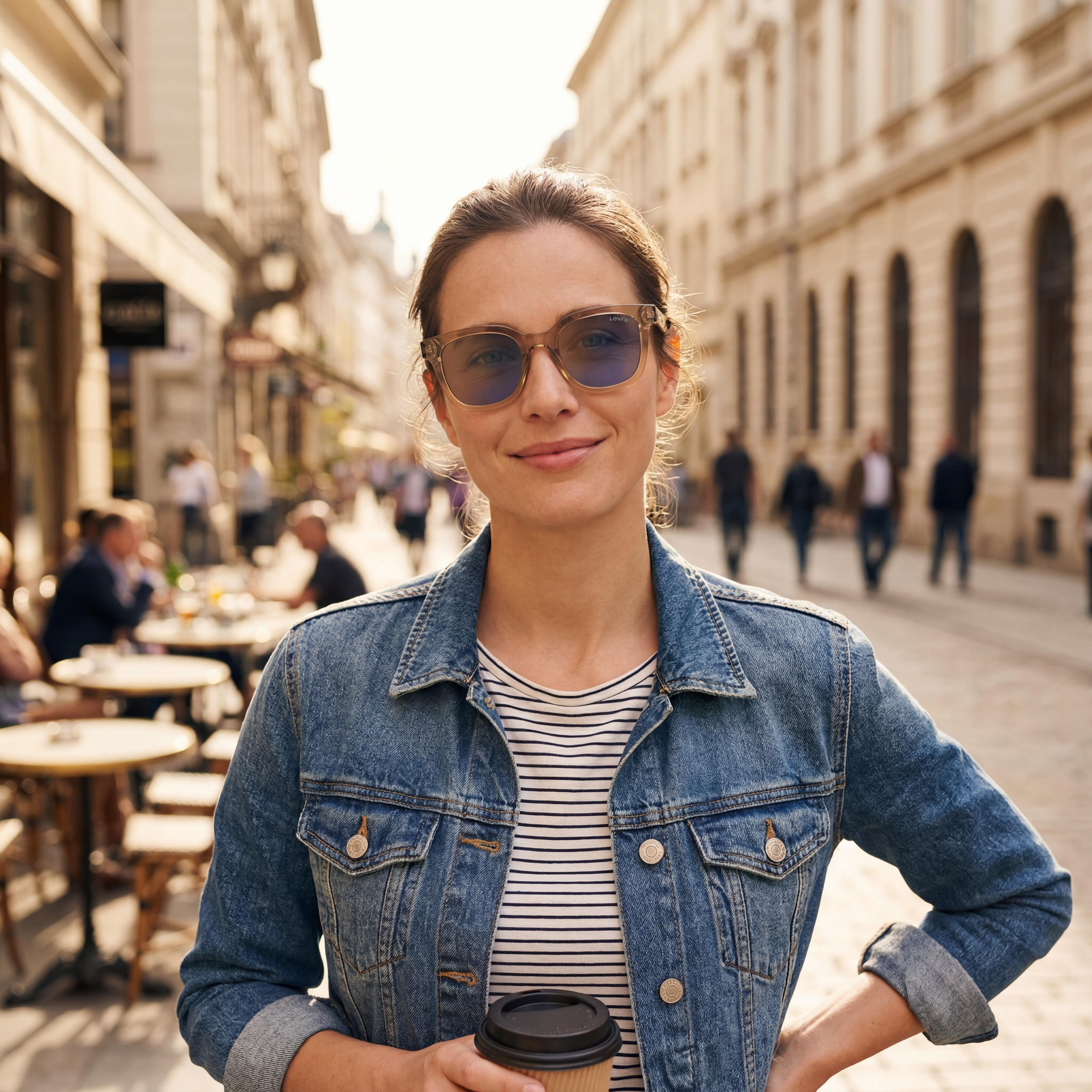 Levi's Lv 1010/S Unisex Marrón Plastic Gold Mirrored Non-Polarized UV Protection Sunglasses 48-21-145, Photo 4