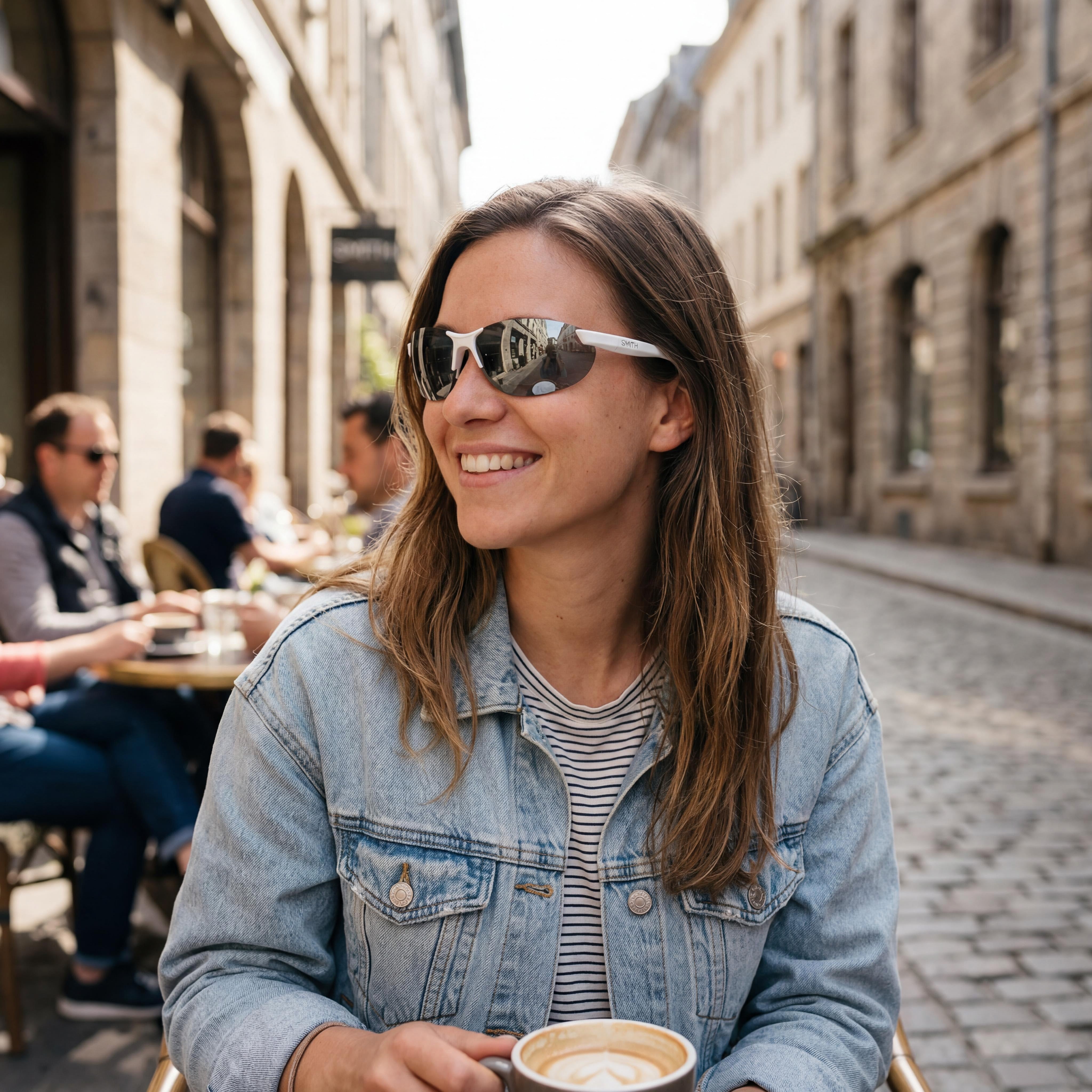 SMITH Parallel 2 Carbonic Polarized Sunglasses, Matte White Polyamide, Platinum Mirror Lenses, Unisex 71mm UV Protected, Photo 4