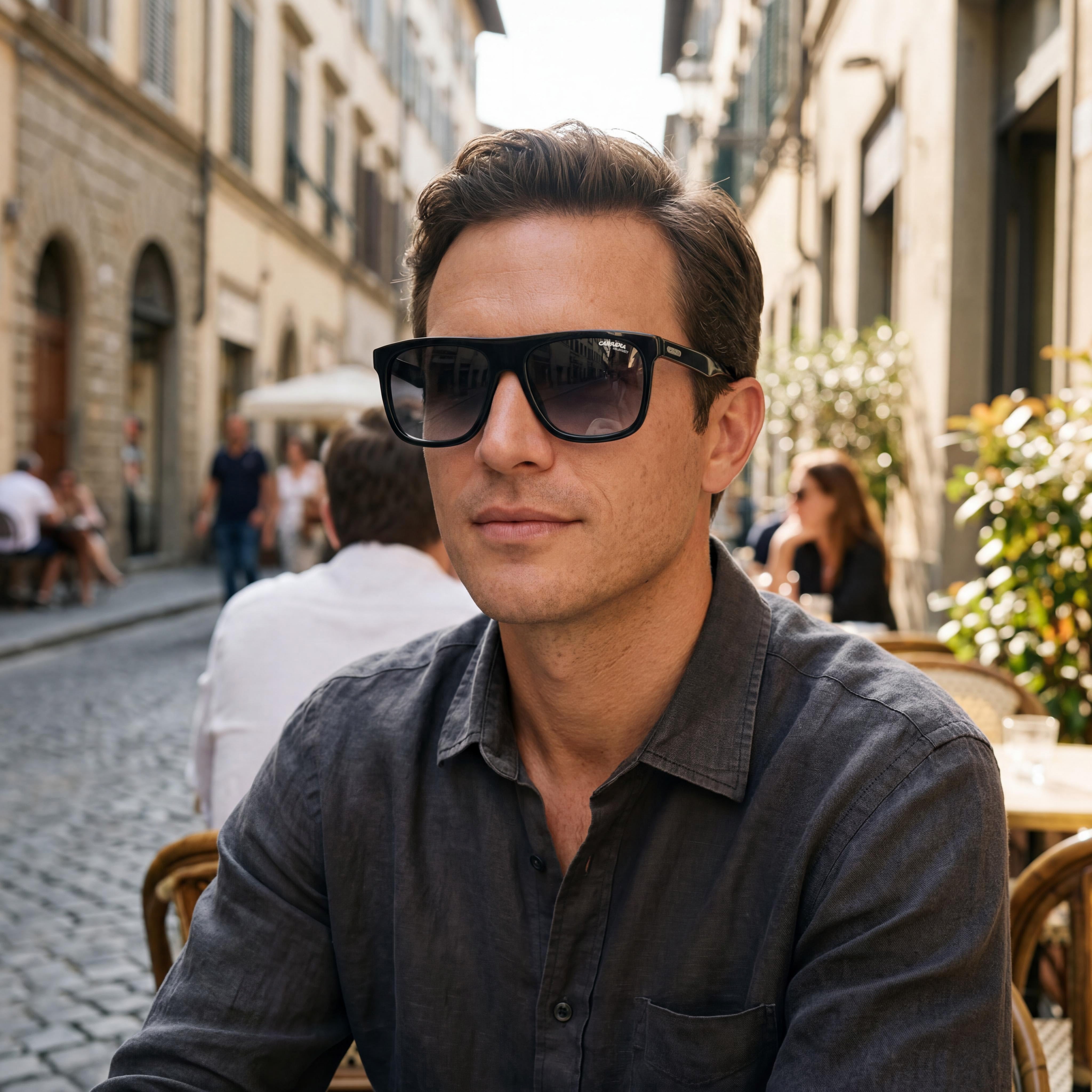 Carrera 267/S Men's Black Grey Acetate UV Protection Prescription-Ready Sunglasses 56mm, Photo 6