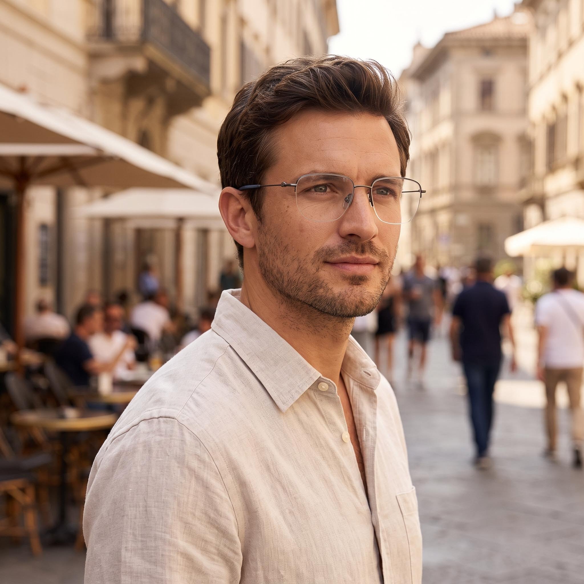 Hugo Boss Modern Men's Alloy Steel Non-polarized Eyeglasses Matte Dark Ruthenium 54mm, Photo 5