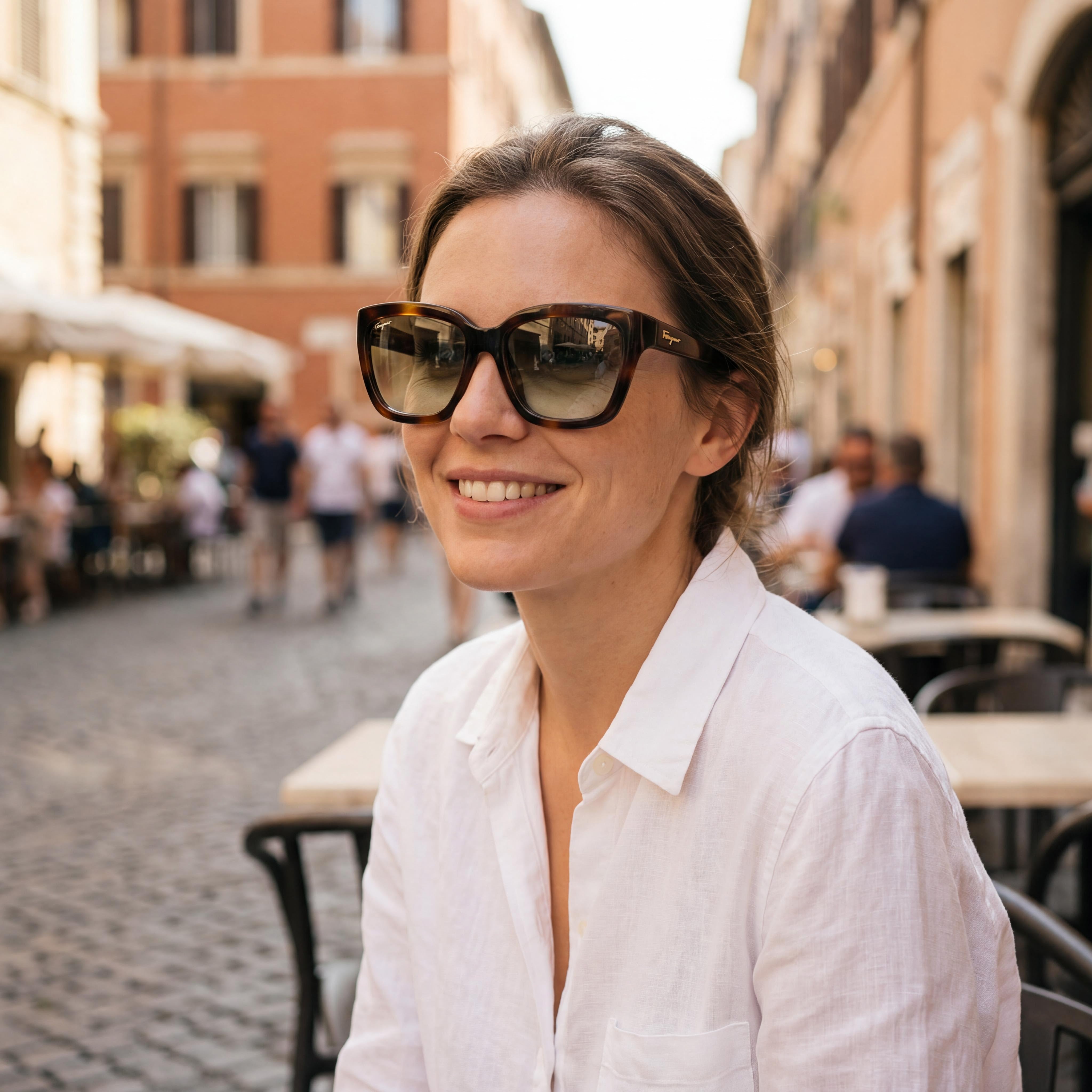 Gafas de sol de plástico carey para mujer Ferragamo Sf1018s 214 con lentes UV verde oscuro 59 mm, Photo 6