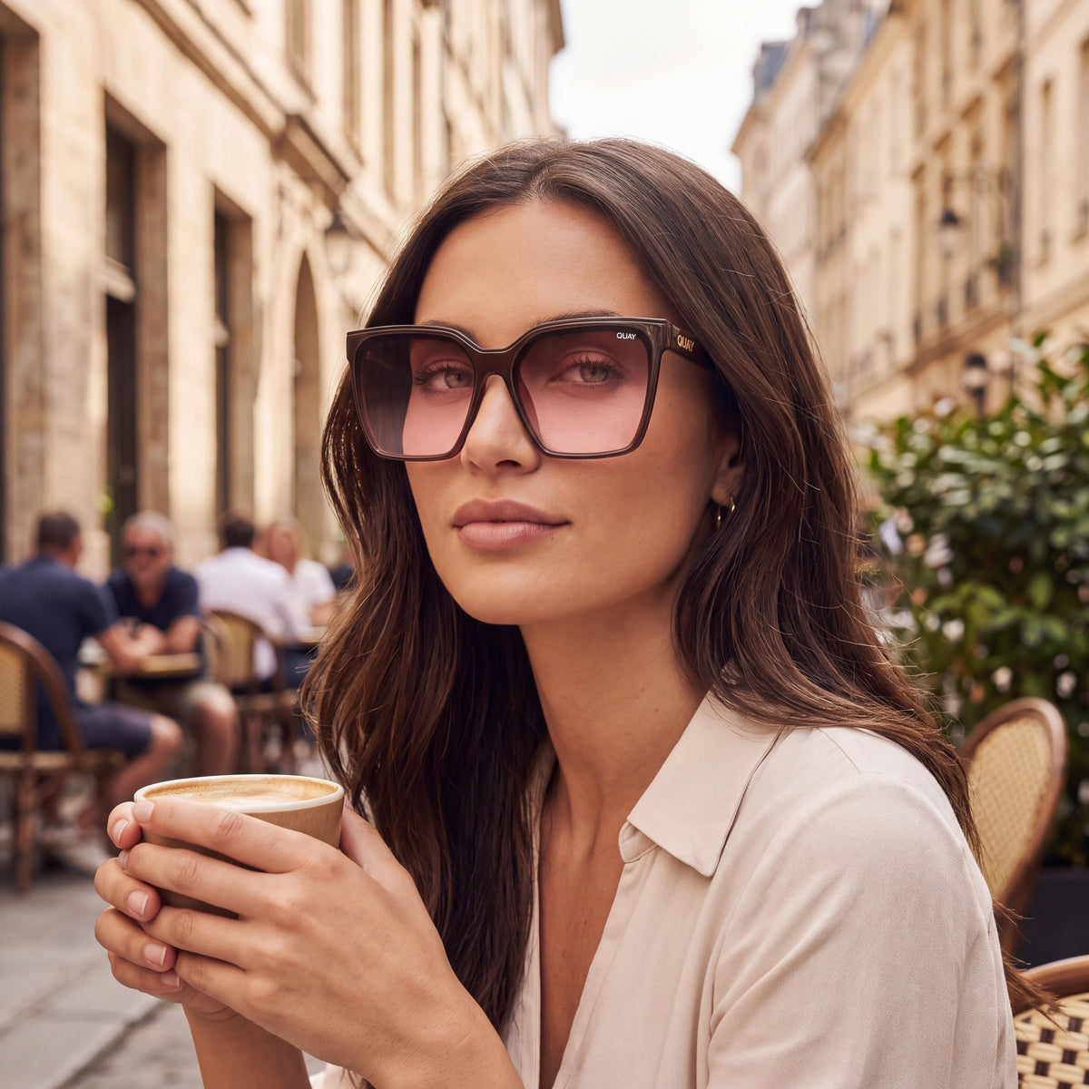 QUAY Level Up Women's Dark Brown Rouge Glow Injection Frame Non-Polarized Sunglasses 60-16-148, Photo 4