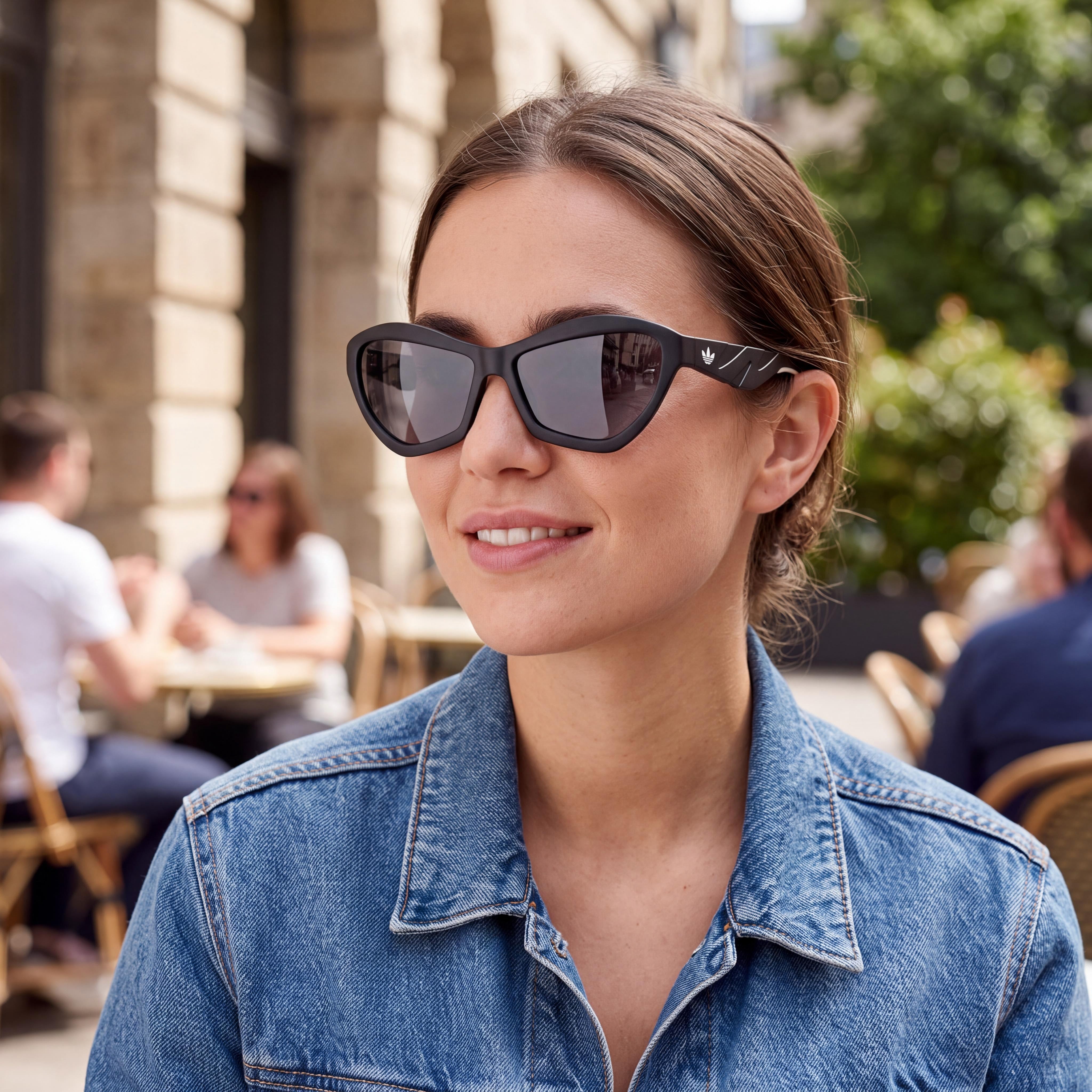 adidas Originals OR0095 Unisex Sunglasses with INJECTED Matte Black Frame, Smoke Lenses, UV Protected 59mm, Photo 4