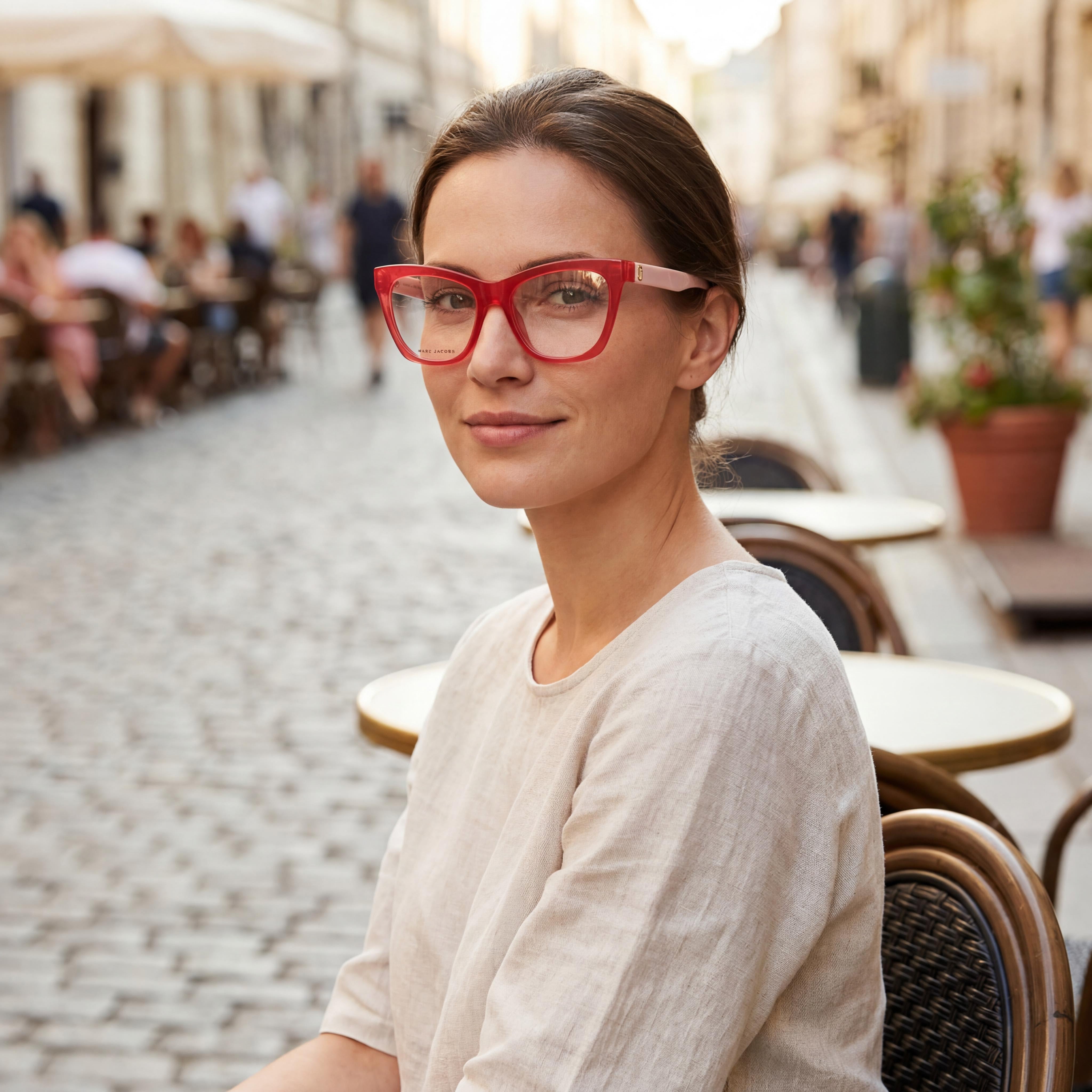 Marc Jacobs Temporary Women's Red Pink Cellulose Frame Polycarbonate Lens Non Polarized Sunglasses 53mm, Photo 5