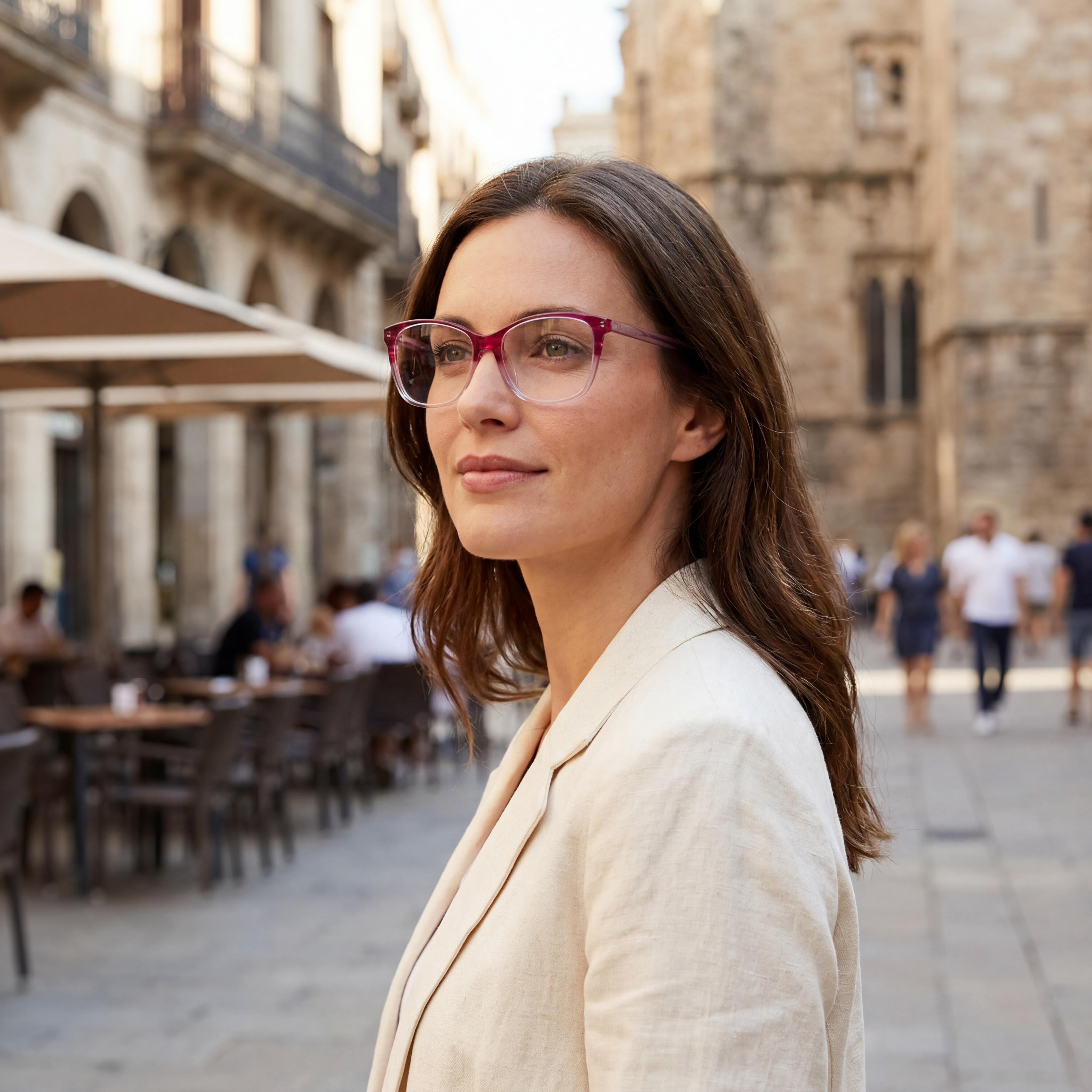 Missoni MMI 0010 Women's Full-Rim Square Optical Frames, Pink Horn Tri-tone Acetate, Size 54-16-140, Photo 4
