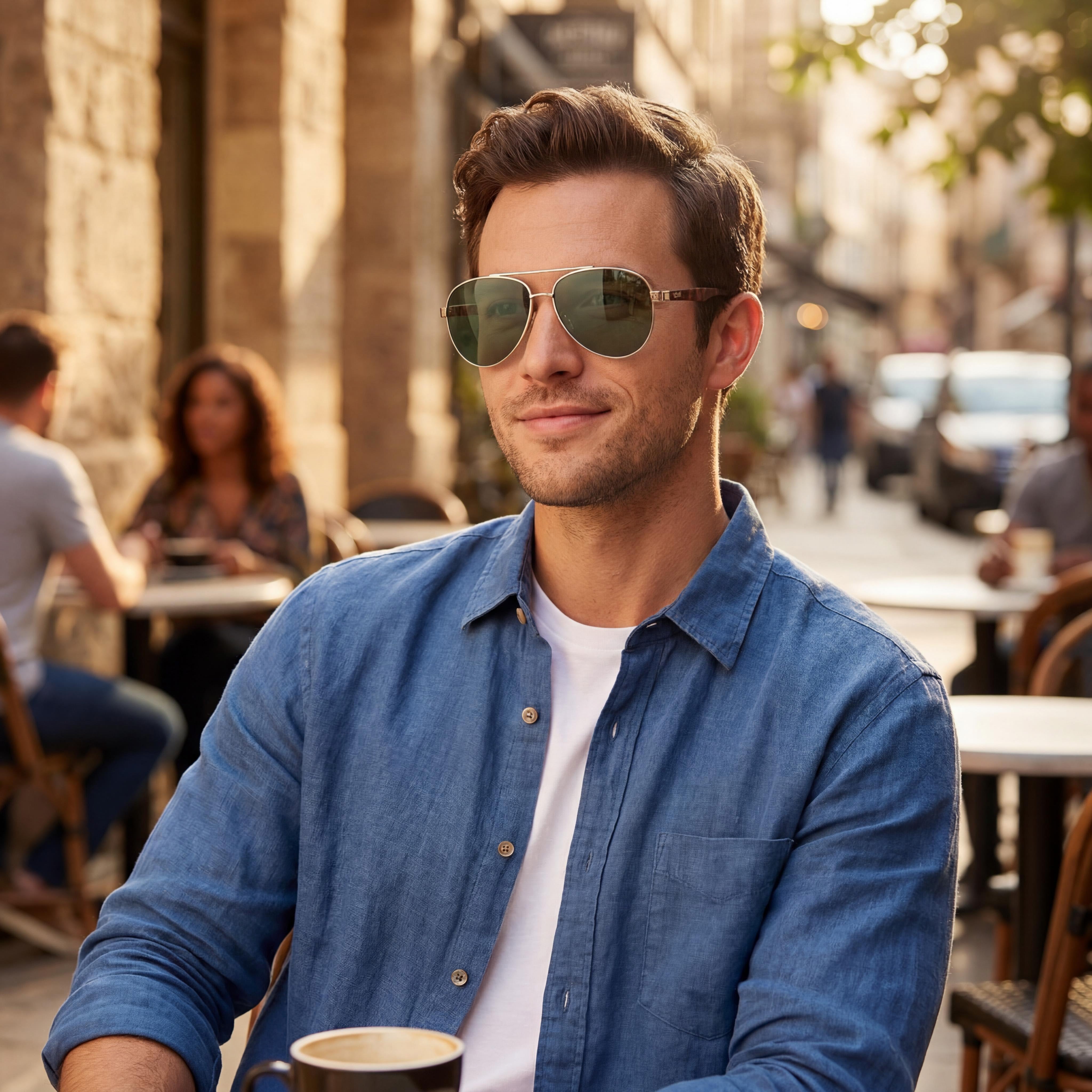 Gafas de sol doradas de hombre Kenneth Cole KC1394-5932N con lente de 59mm de ancho, Photo 3