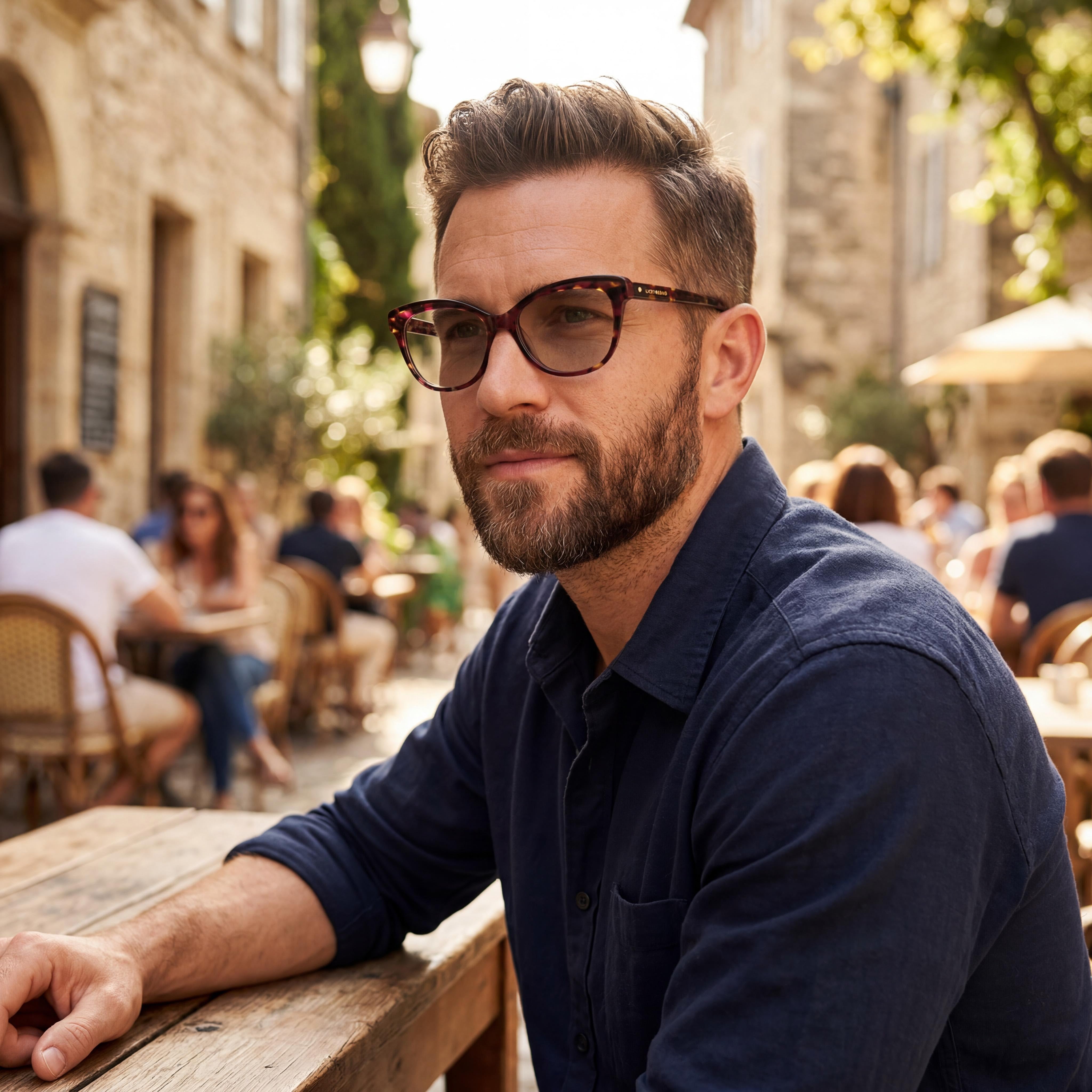 Gafas Lucky Brand para hombre Vlbd239 con montura de plástico y lentes polarizadas en color burdeos havana, ancho de lente de 52 mm, Photo 4