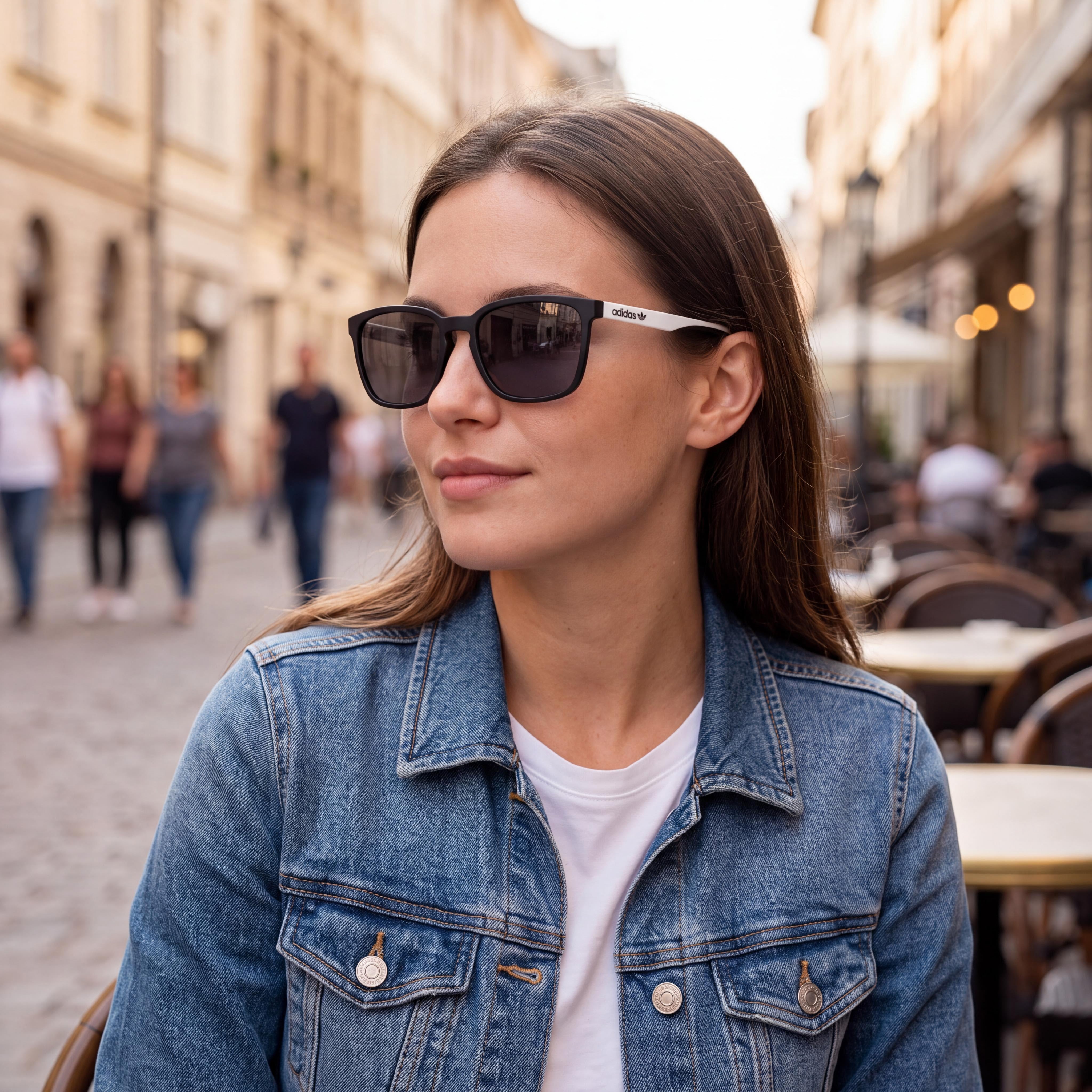 adidas or0043 h02c55 Unisex Black Plastic Frame Sunglasses with Black Lenses, UV Protection, 55mm, Photo 4