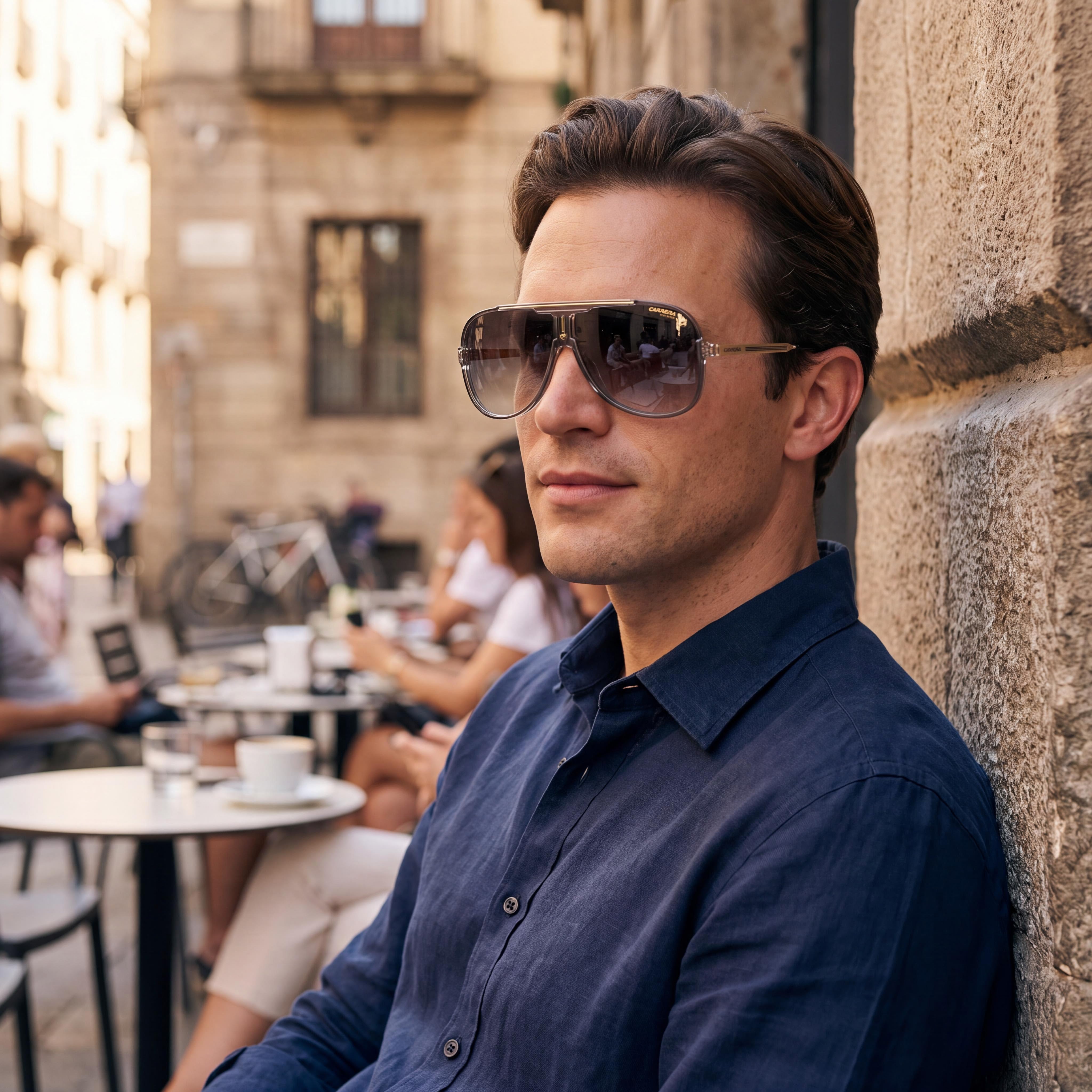 Carrera 1059/S Men's Propionate Grey Shaded Gold Mirrored Non-Polarized UV Protected Sunglasses 64mm, Photo 6