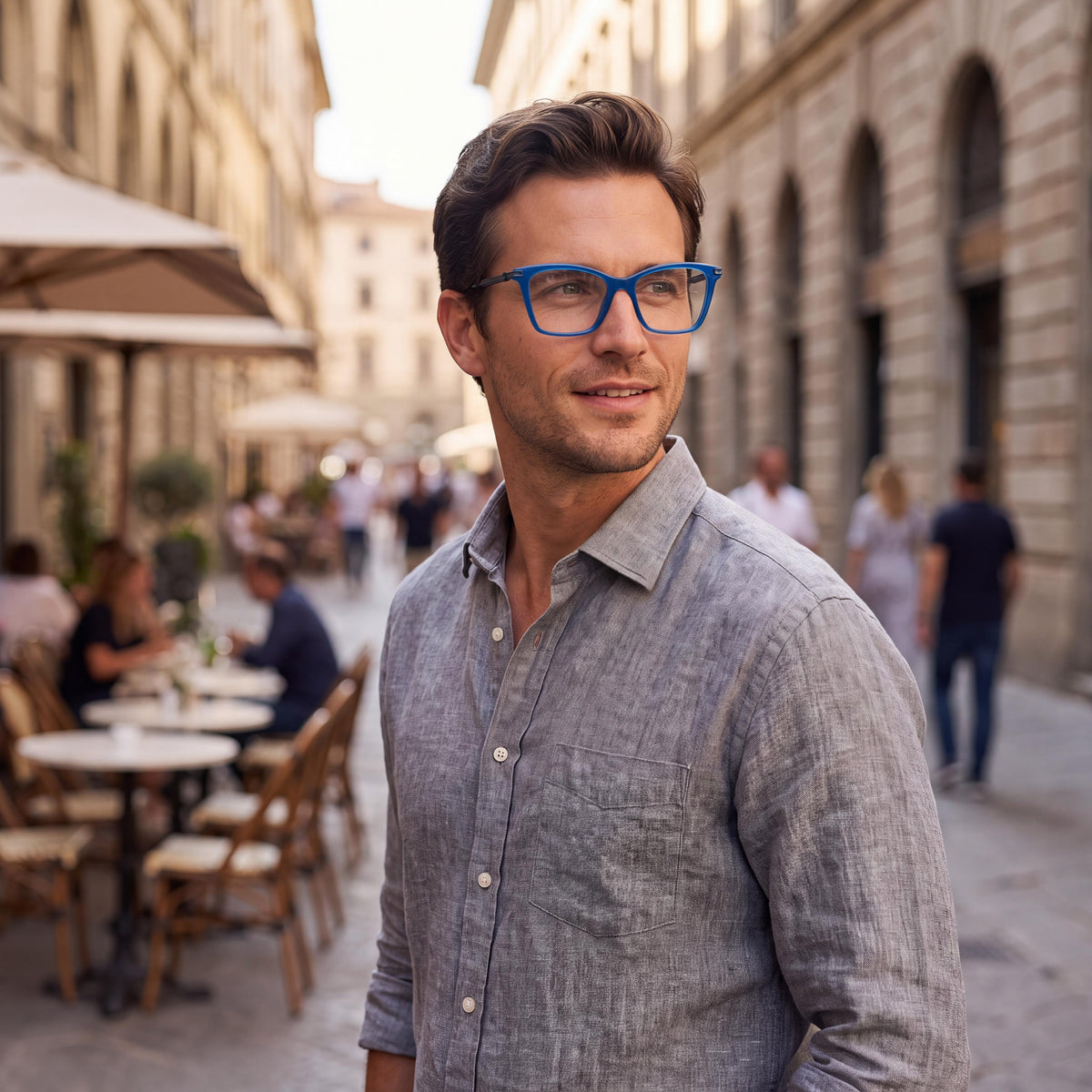 Salvatore Ferragamo Sf3024 Men's Acetate Eyeglasses in Opaline Blue with 53mm Lens, 16mm Bridge, 140mm Temple, Photo 5