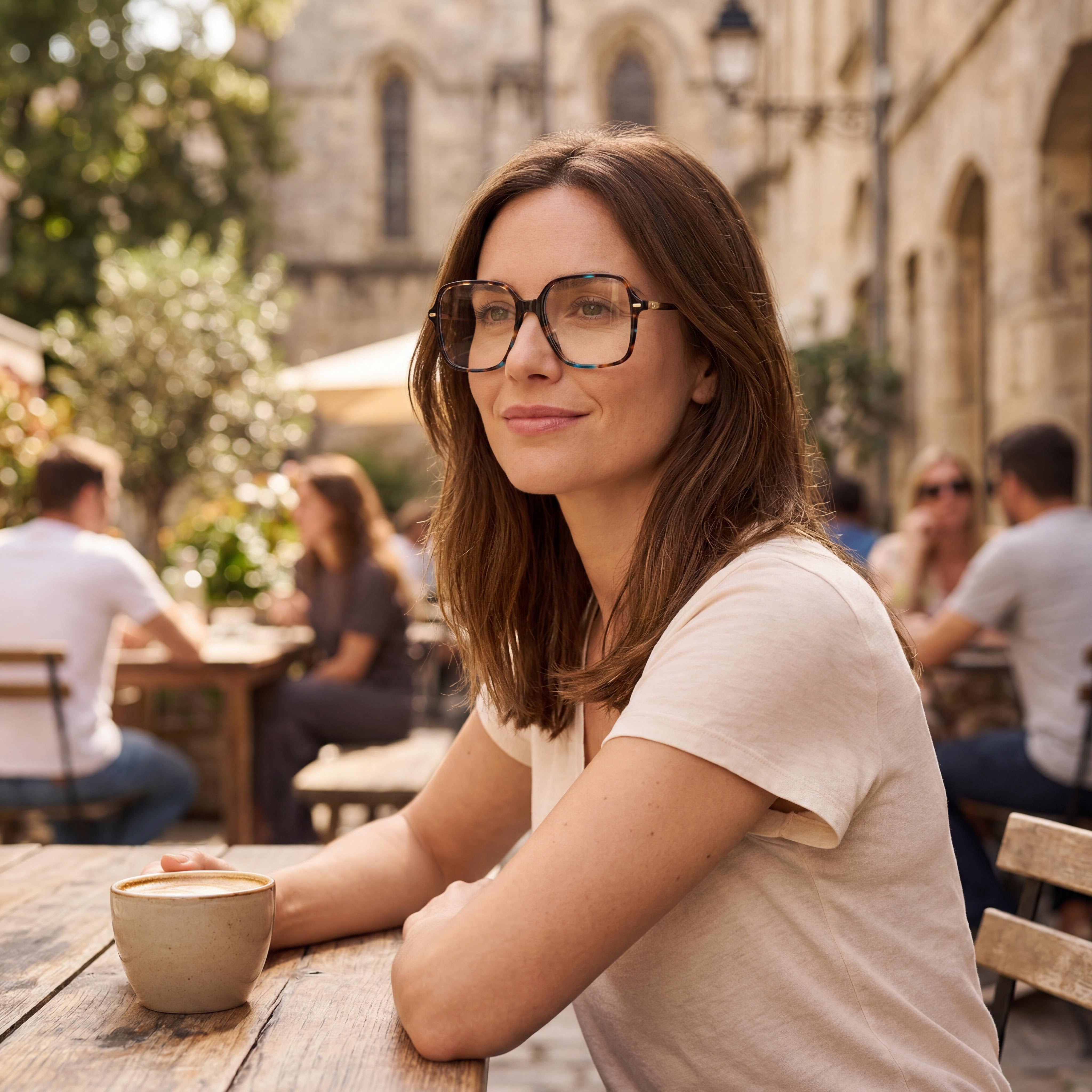 Carrera 3038 Brown Blue Rectangle Eyeglasses for Women, Acetate 55mm, Photo 4