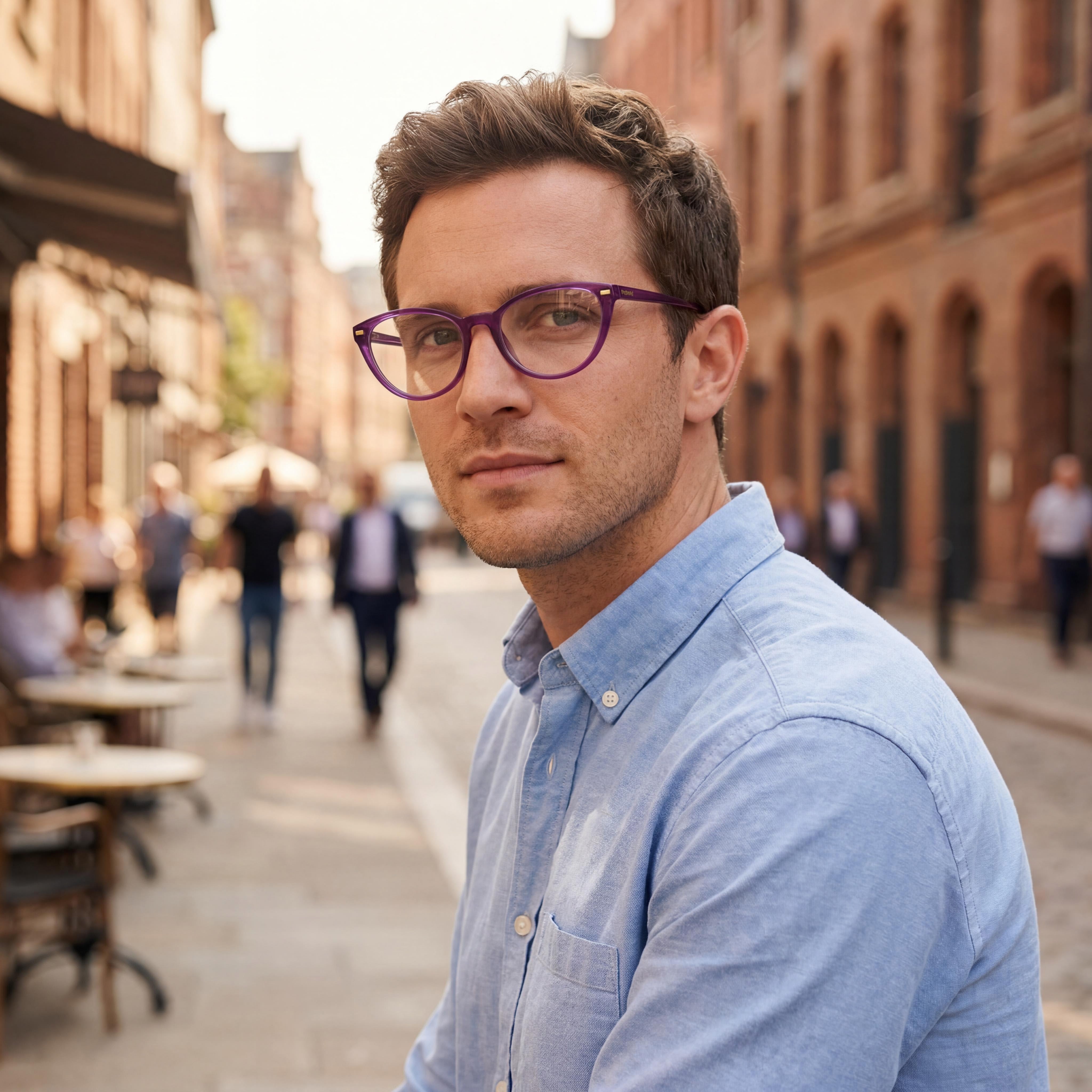 Polaroid Pld D432 Men's Injected Violet Frame Non- Polycarbonate Eyewear 53mm, Photo 5