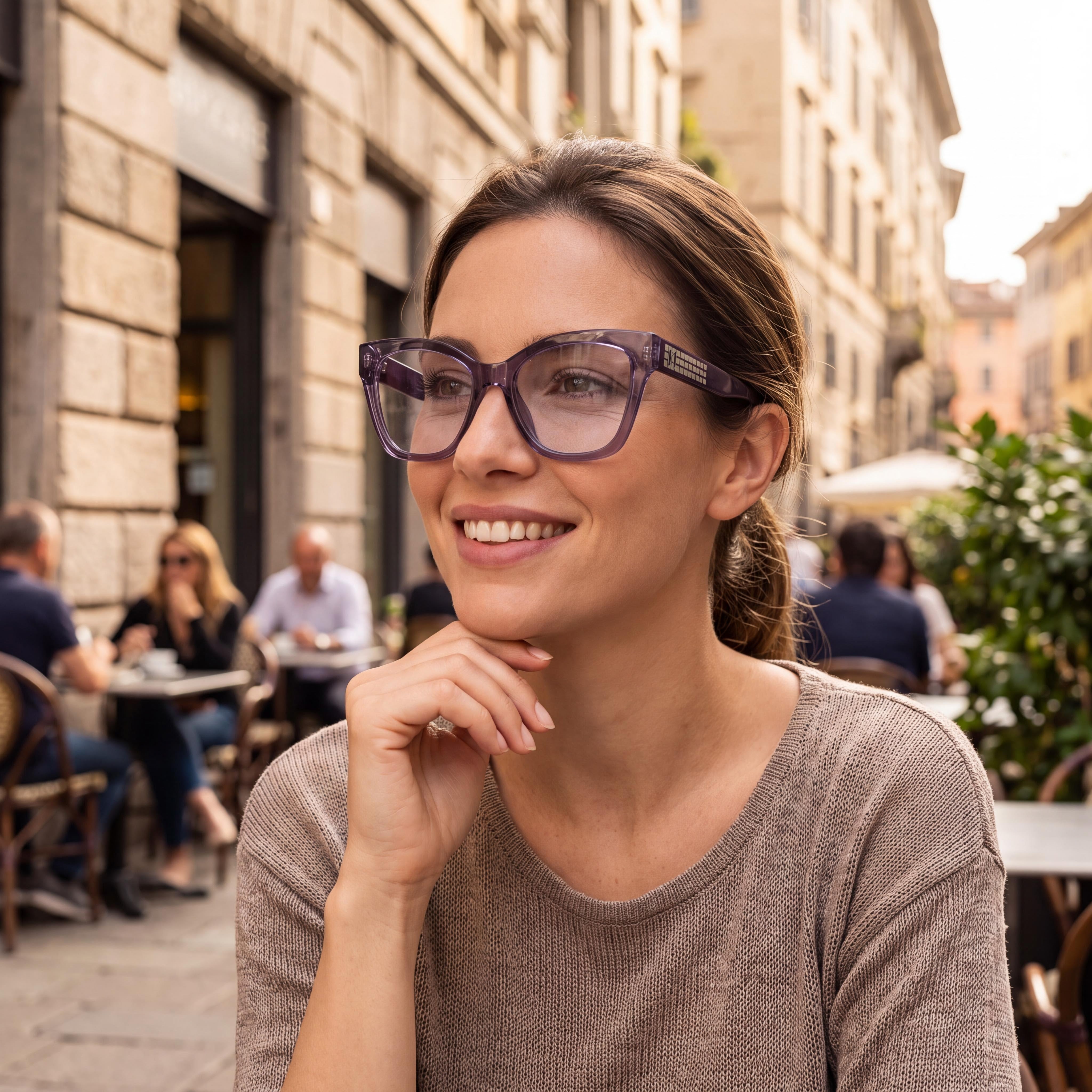 KARL LAGERFELD KL6150 Women's Modern Style Violet Injected Ophthalmic Eyeglasses, Polycarbonate Lenses, 53mm, Photo 6