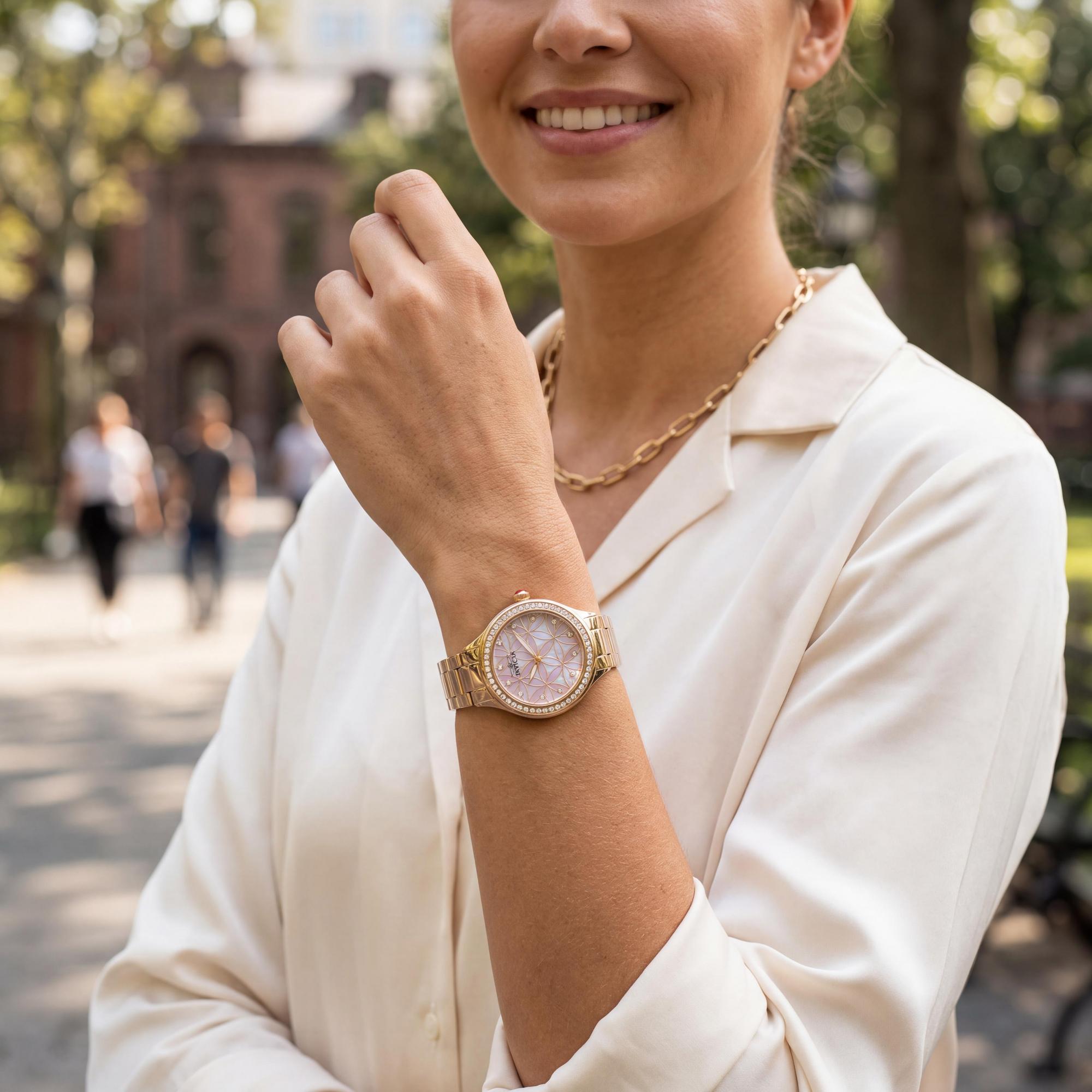 Invicta Wildflower 28824 Women's Rose Gold Stainless Steel Pink Dial Diamond Accents Quartz 100M Watch 34mm, Photo 5