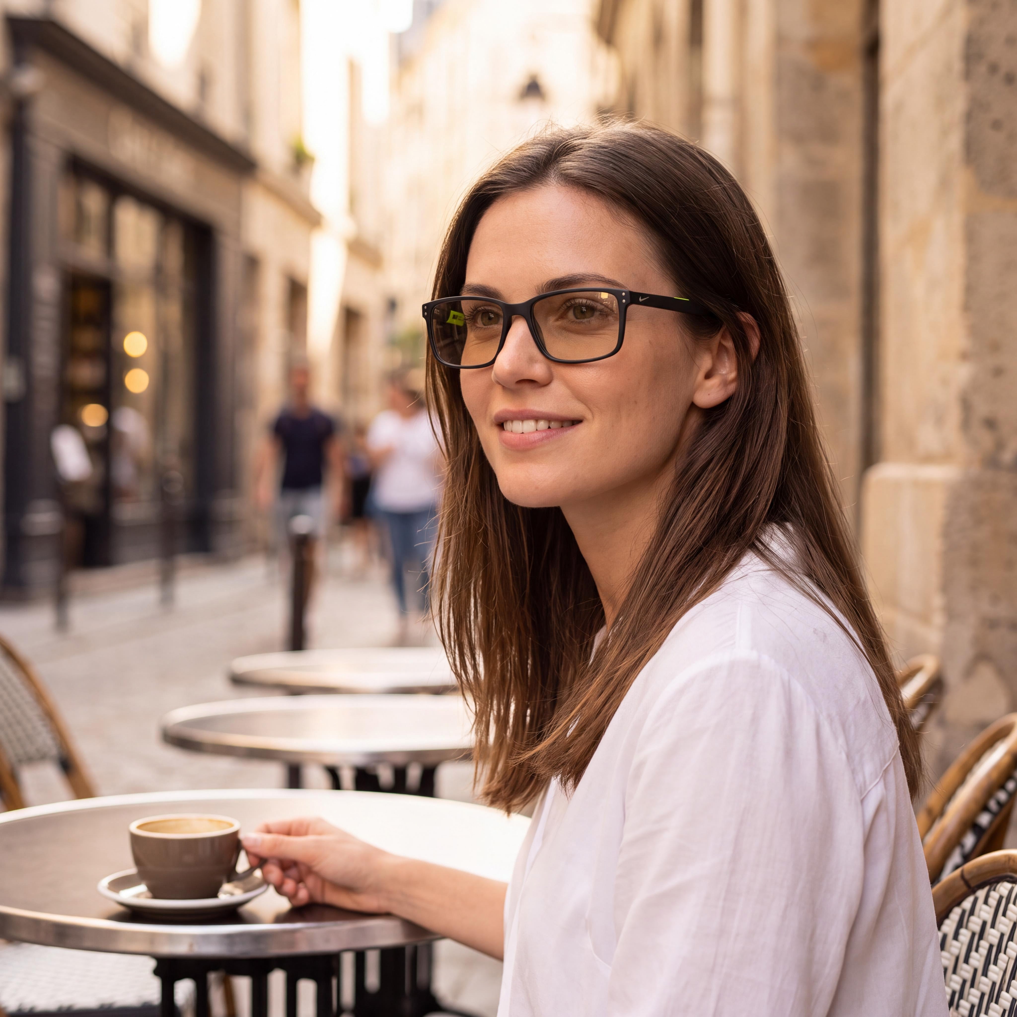 Nike 7240 Unisex Matte Black Plastic Frame Eyeglasses with 55mm Lens Width, 17mm Bridge, 140mm Temple Length, Photo 4