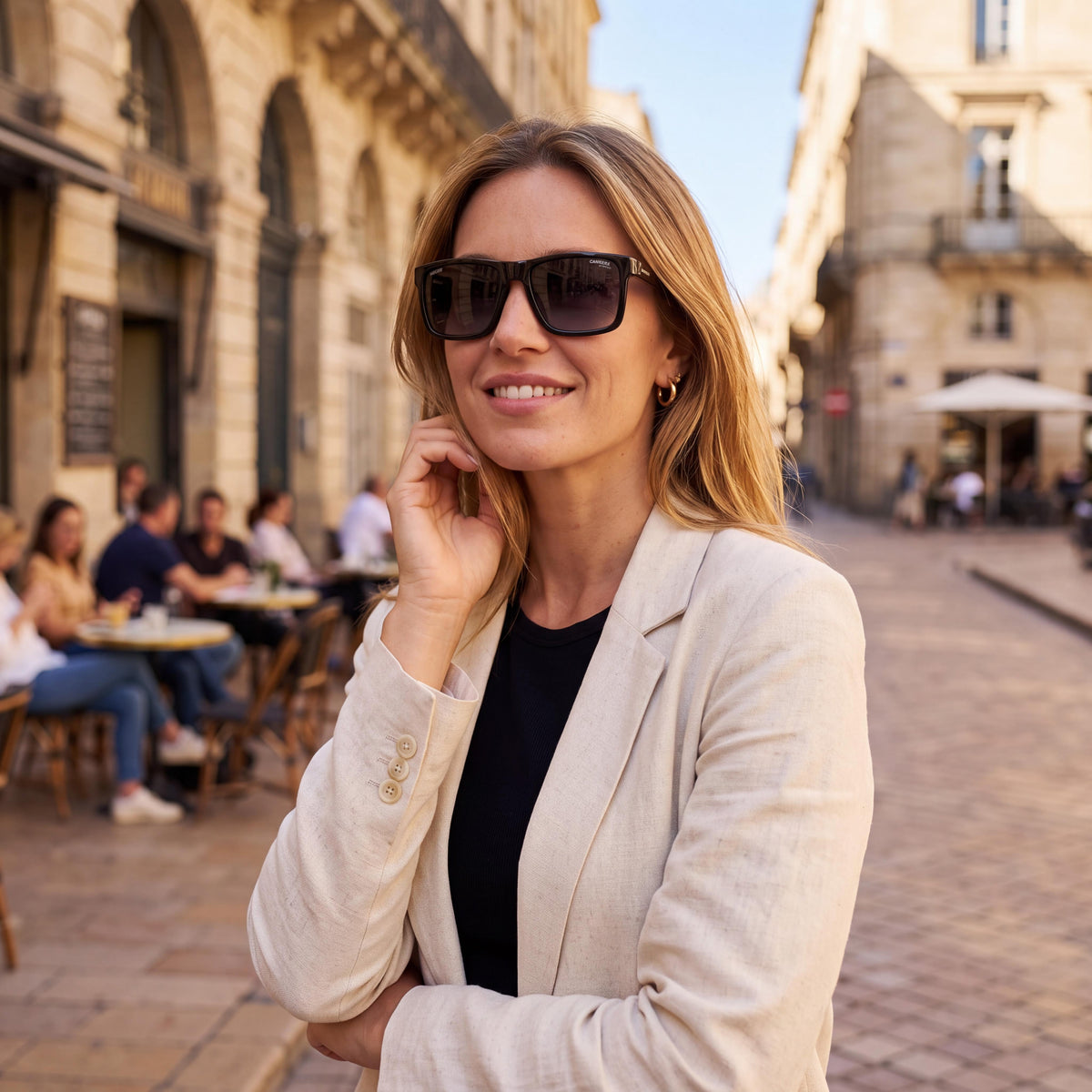 Carrera Ducati 021/s Women's Classic Plastic Black Shaded Frame Matte Black Lens Sunglasses 55mm, Photo 6