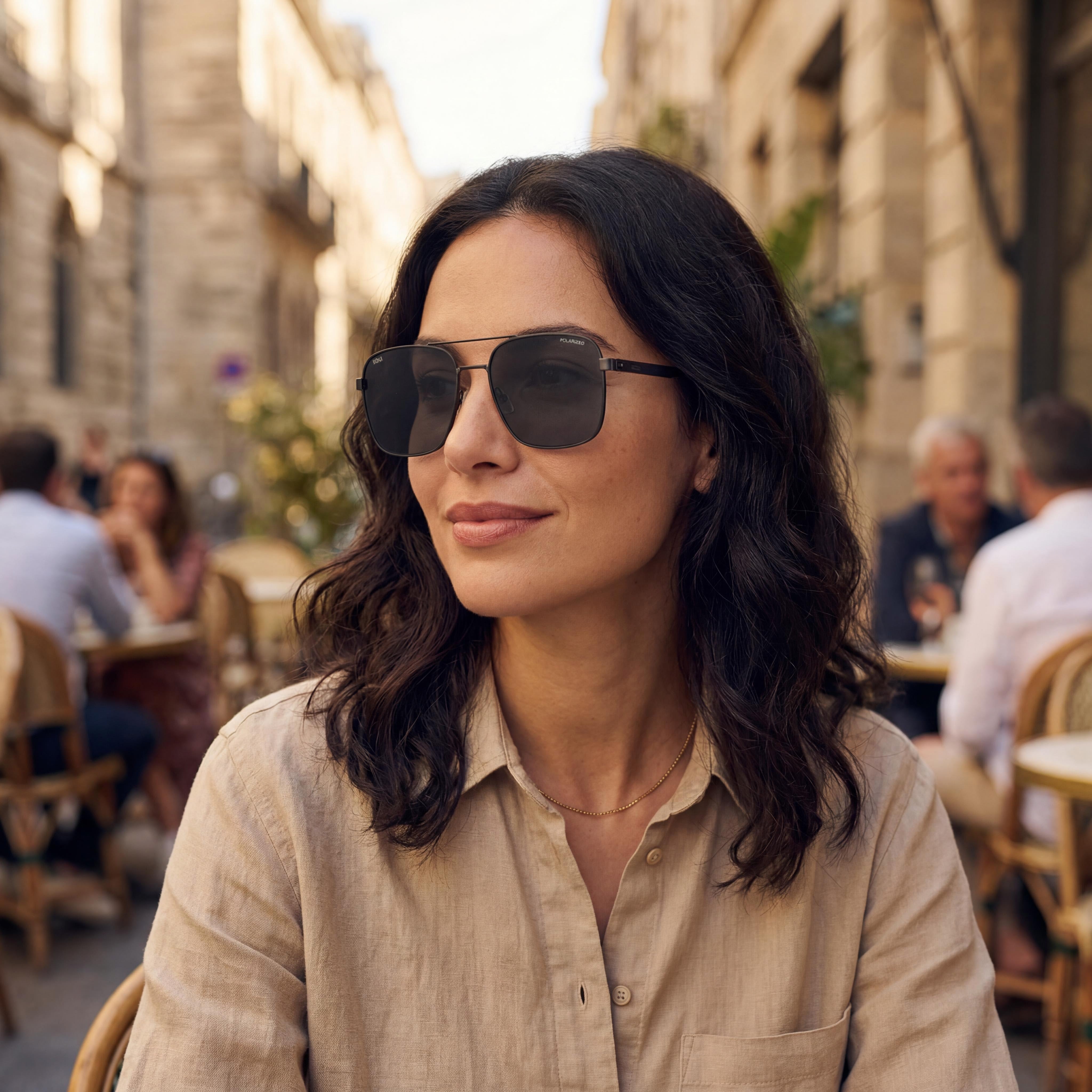 Hugo Boss Women's Casual Stainless Steel Matte Ruthenium Black Grey Lens 100% UV Protection Sunglasses 58mm, Photo 6