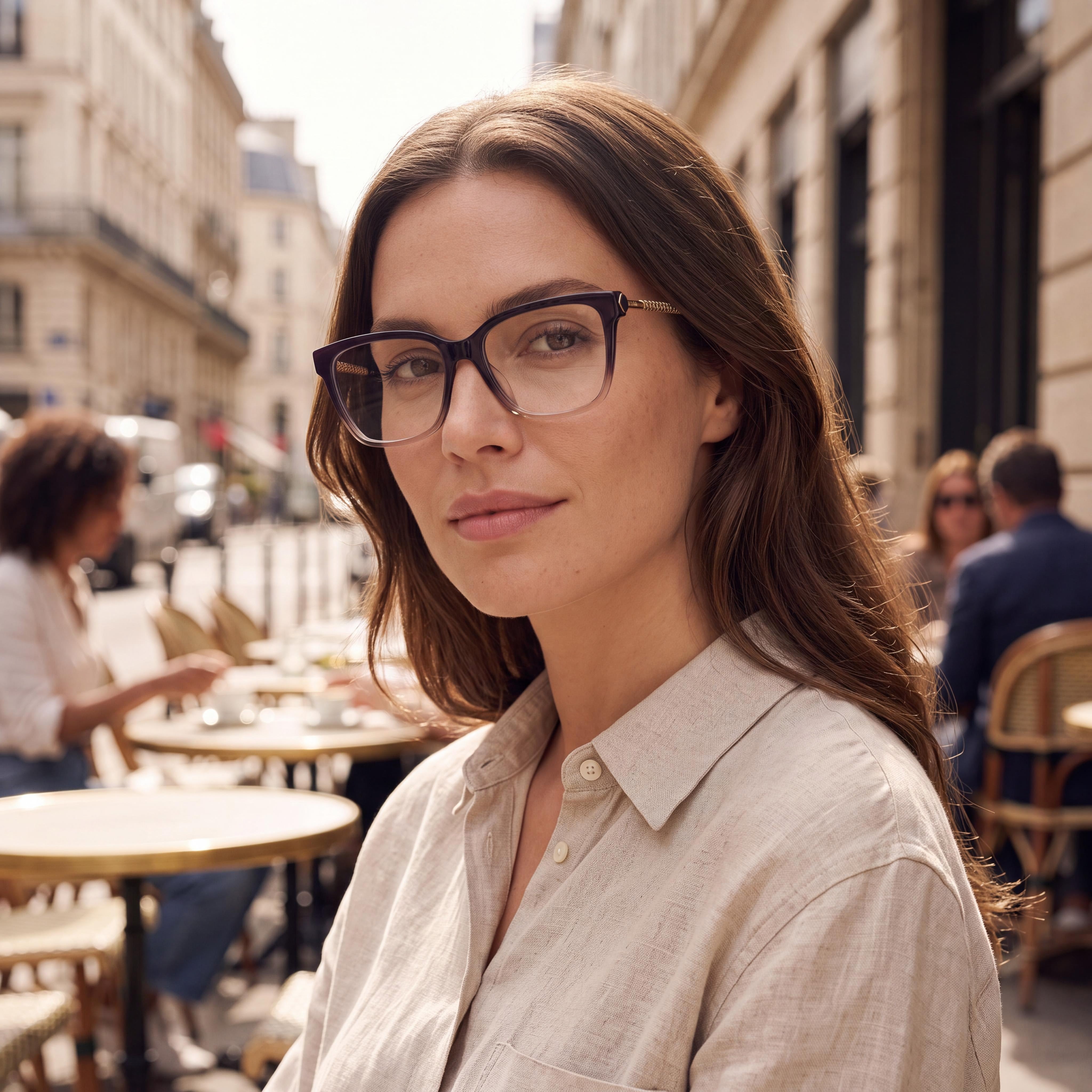 Chopard Casual VCH333W Women's Full Rim Square Violet Gold-Logo Acetate Metal Eyewear 55mm, Photo 6