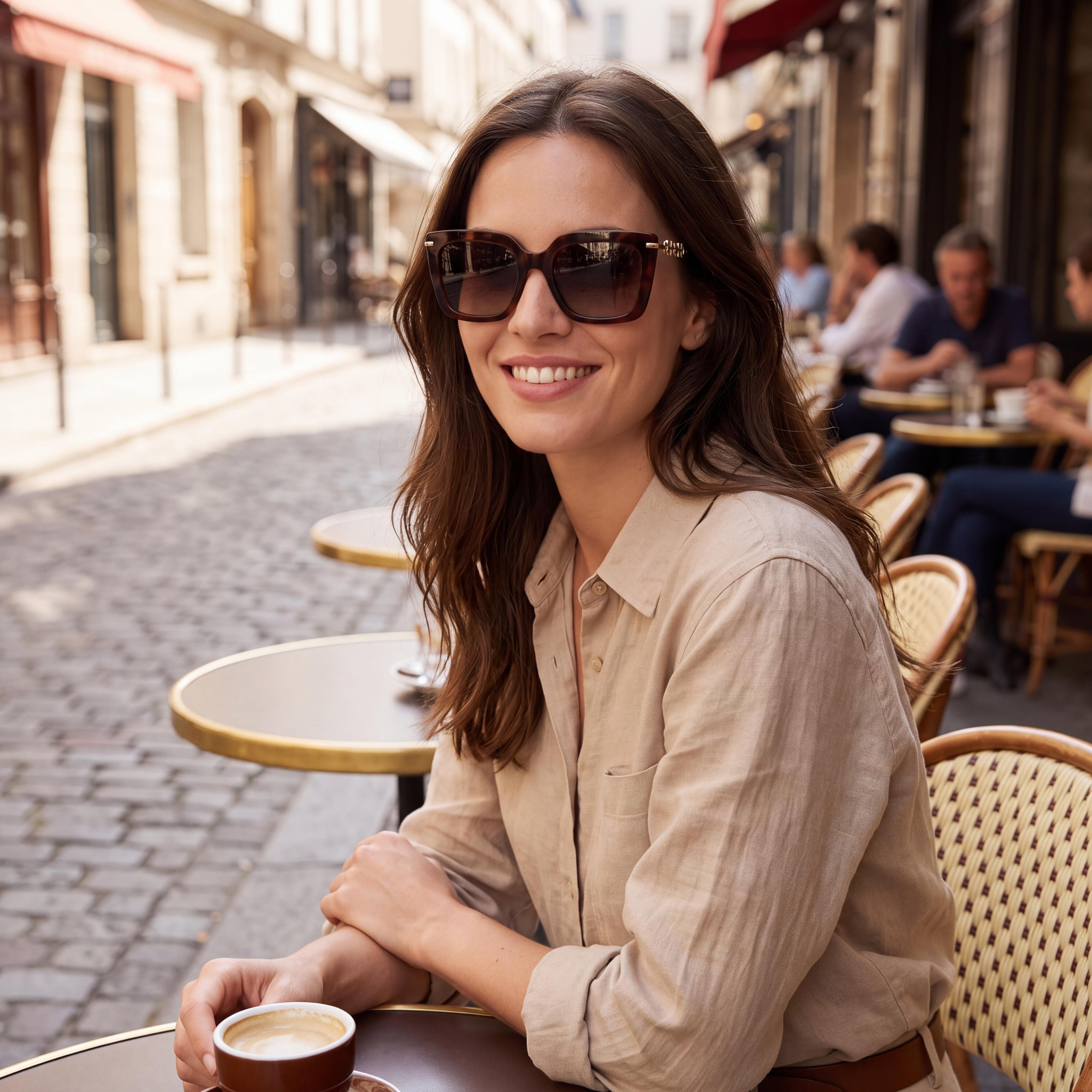 Salvatore Ferragamo Gafas de Sol Clásicas para Mujer de Aleación de Acero, Protección UV, No Polarizadas, 51mm, Havana Clásico, Photo 4
