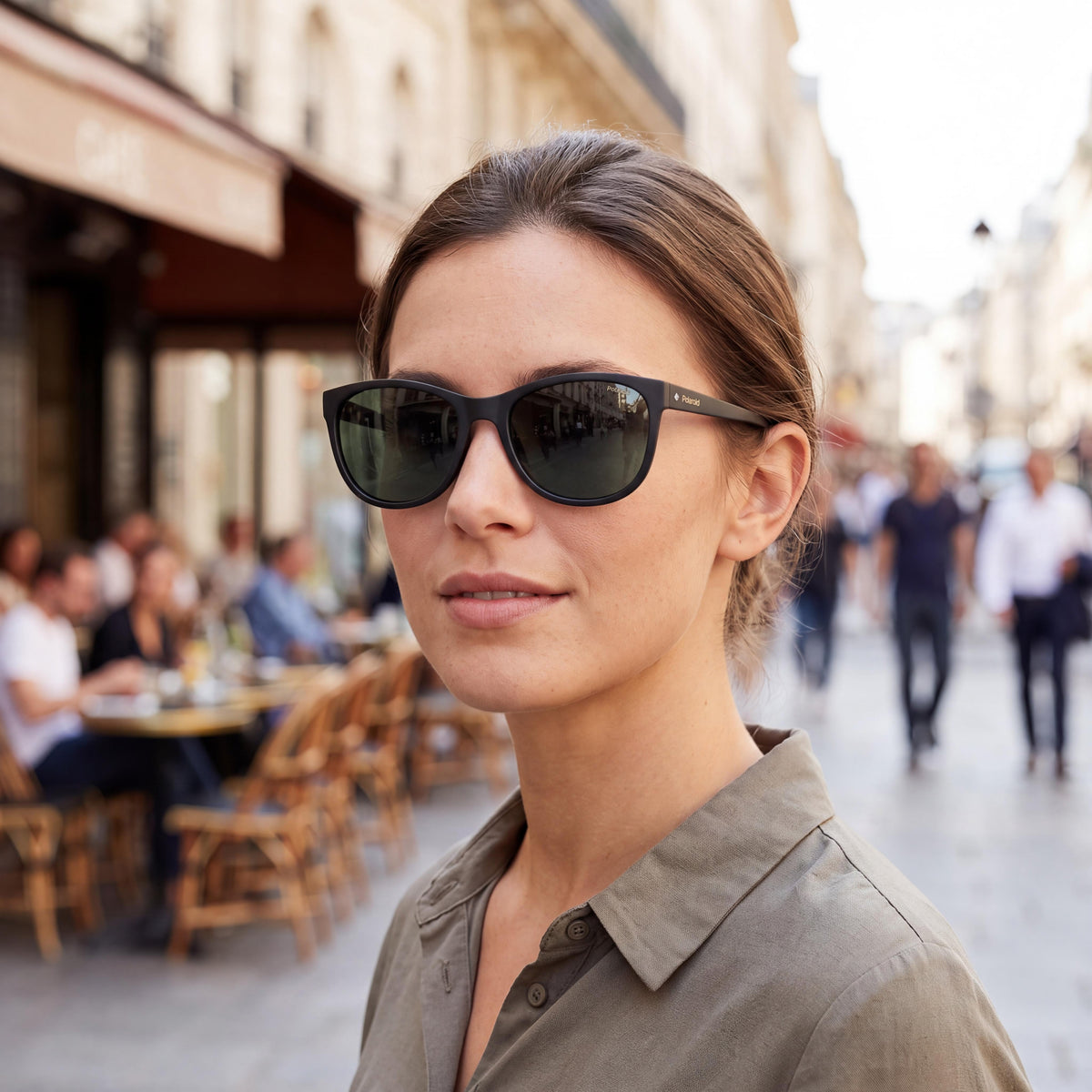 Polaroid Pld 4099/S Women's Black Polycarbonate Frame Gray Polarized UV Protected Sunglasses 55-19-145, Photo 4