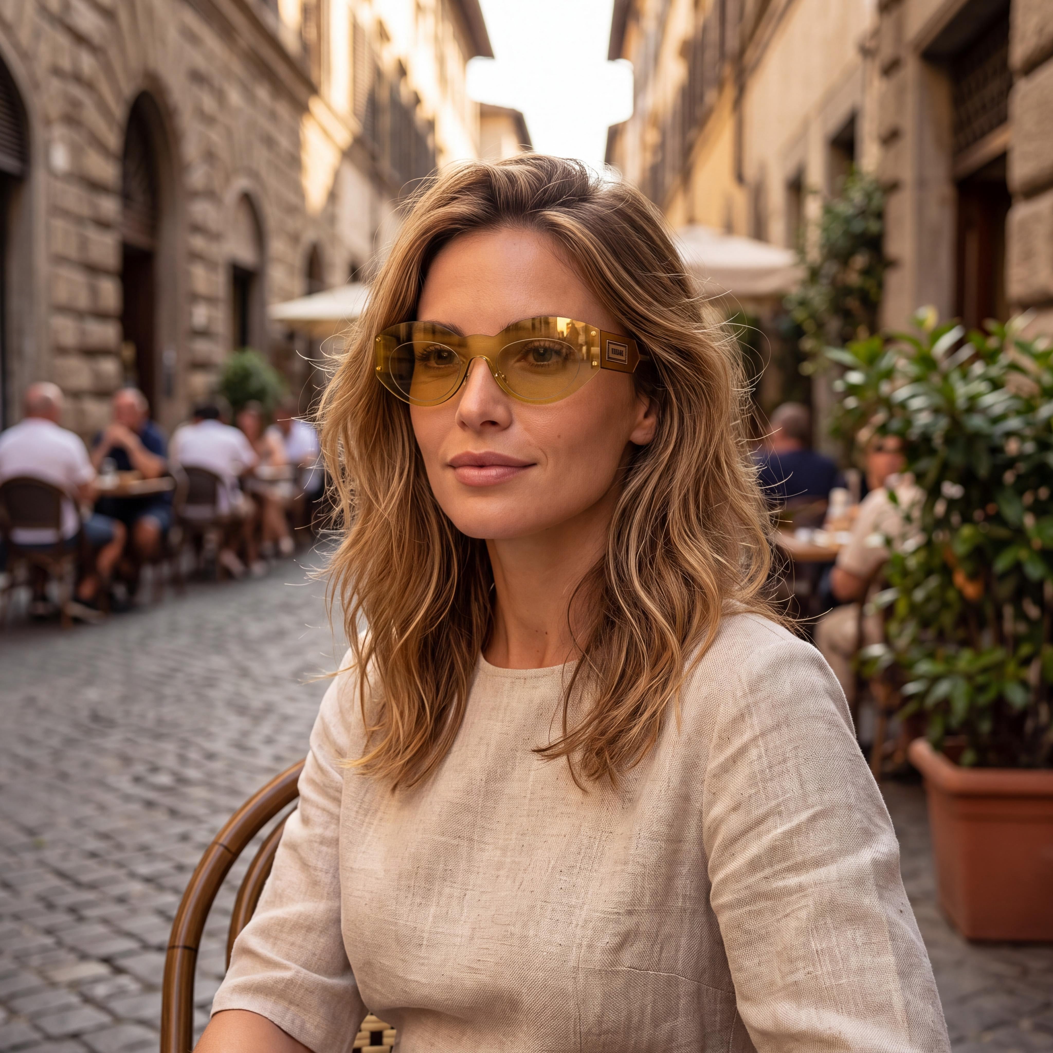 Versace Classic 0VE2276 Unisex Polarized Sunglasses with Brown Mirror Gold Frame 44-144-140, Photo 3