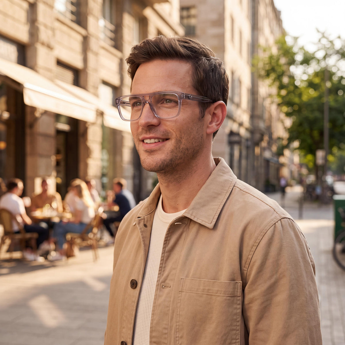 adidas Originals OR5118 Men's Eyeglasses with Grey Plastic Frame & Clear Polycarbonate Lenses 53mm, Photo 4