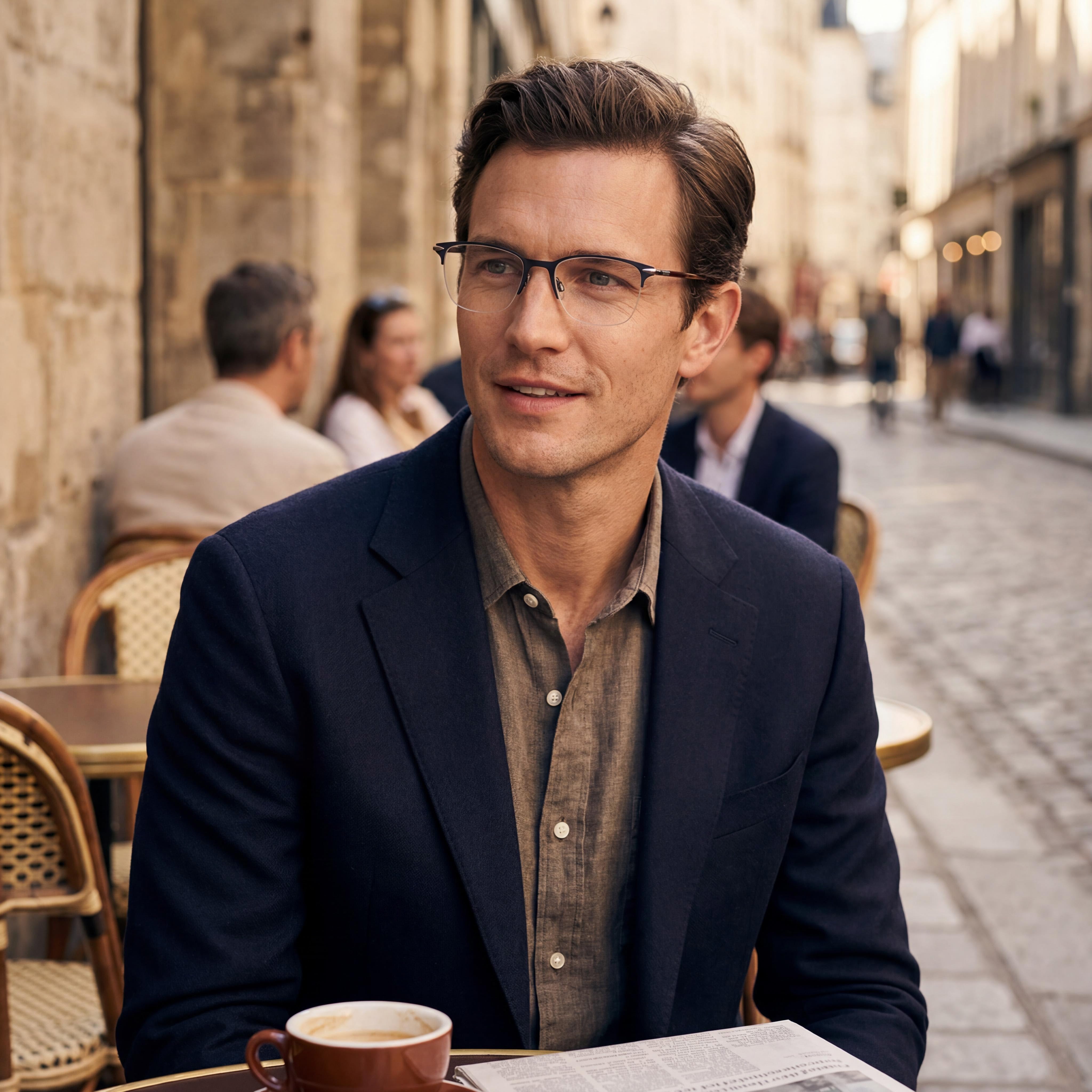 rag & bone RNB7029 Men's Matte Dark Ruthenium Metal Prescription Eyeglasses, Size 53mm, Photo 6