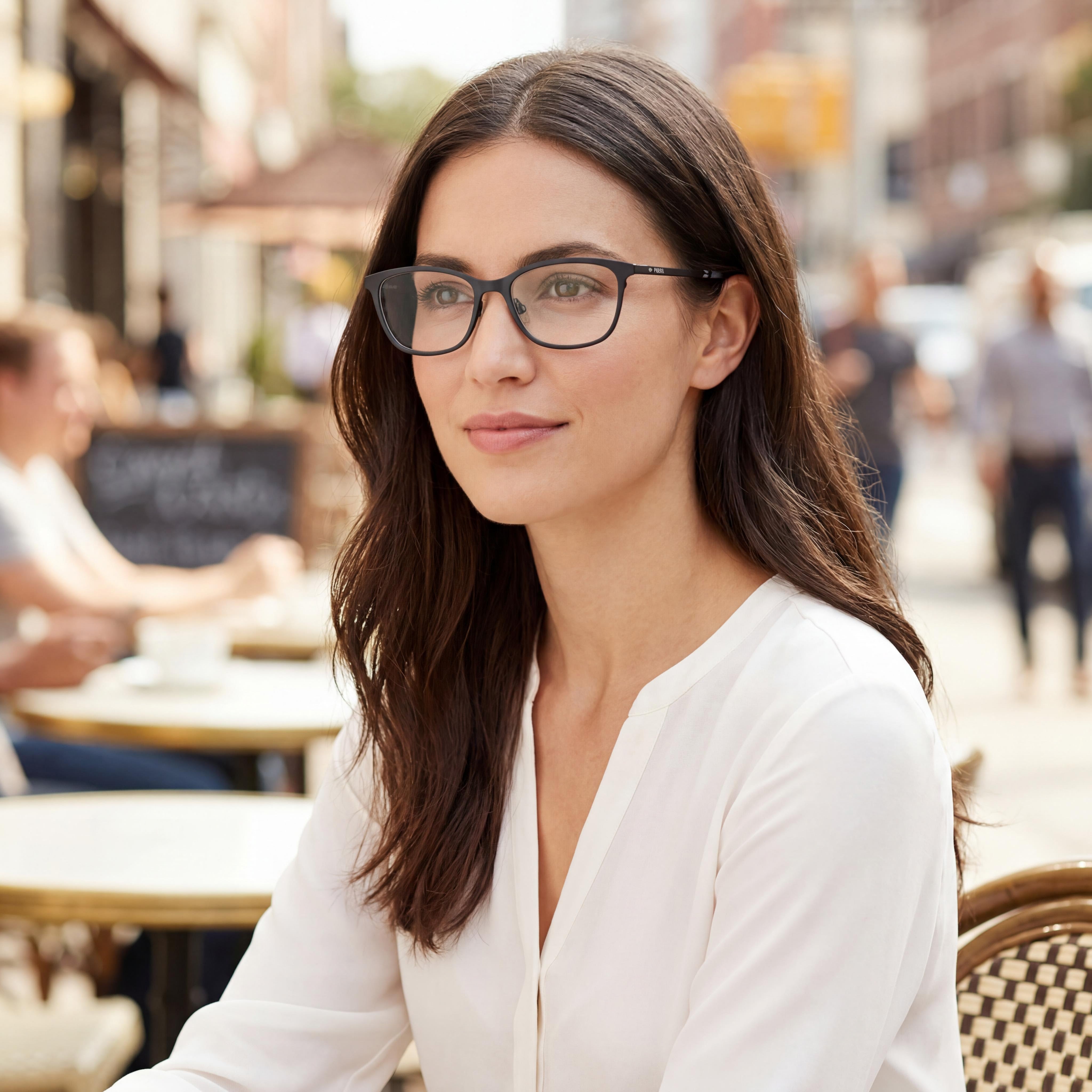 Fossil Fos 7125 Women's Eyewear, featuring a Matt Black Stainless Steel Frame and a 52mm Lens Width, Photo 4