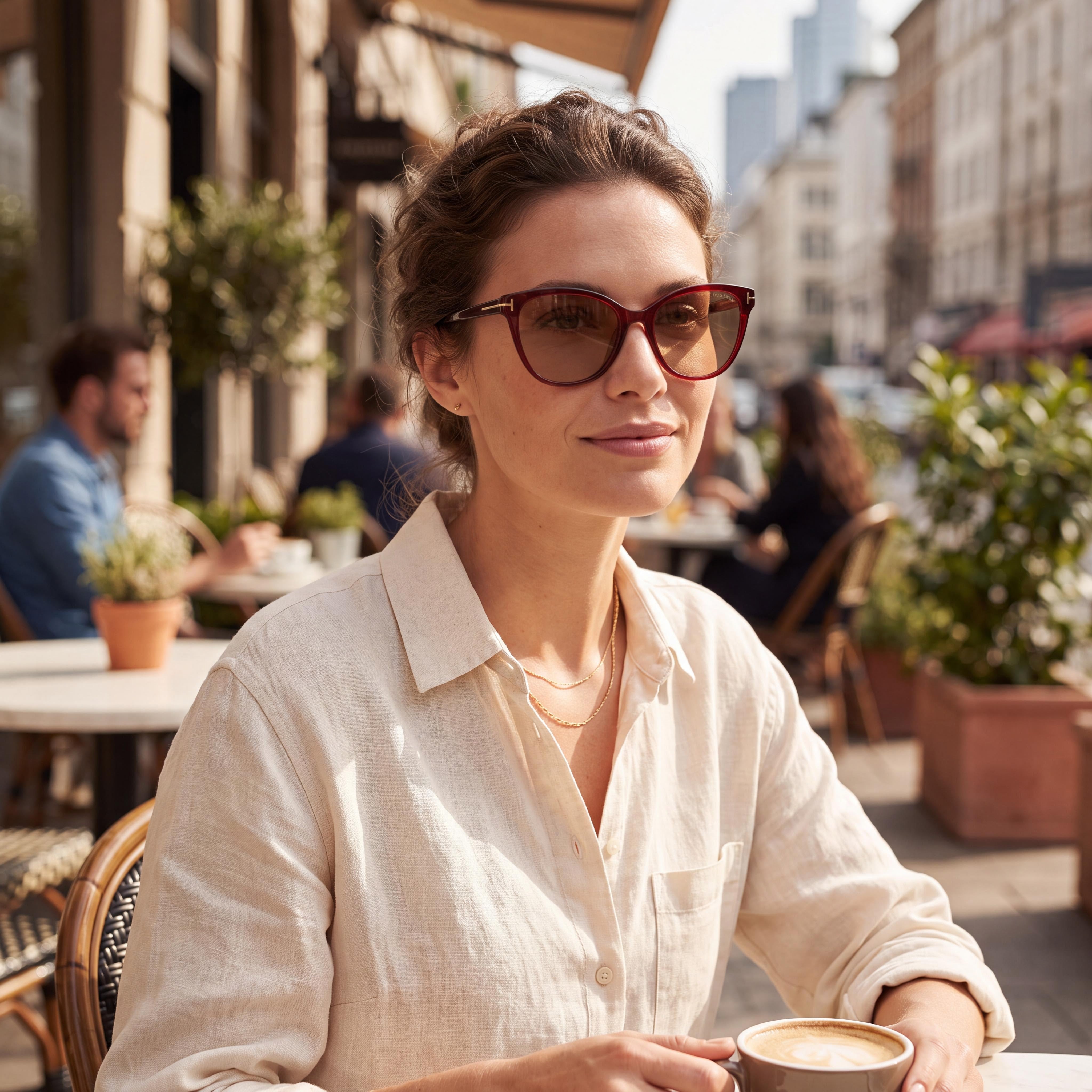 Tom Ford Ft0844 Ani Women's Brown, Burgundy Plastic Frame UV Protected Sunglasses 58mm, Photo 6