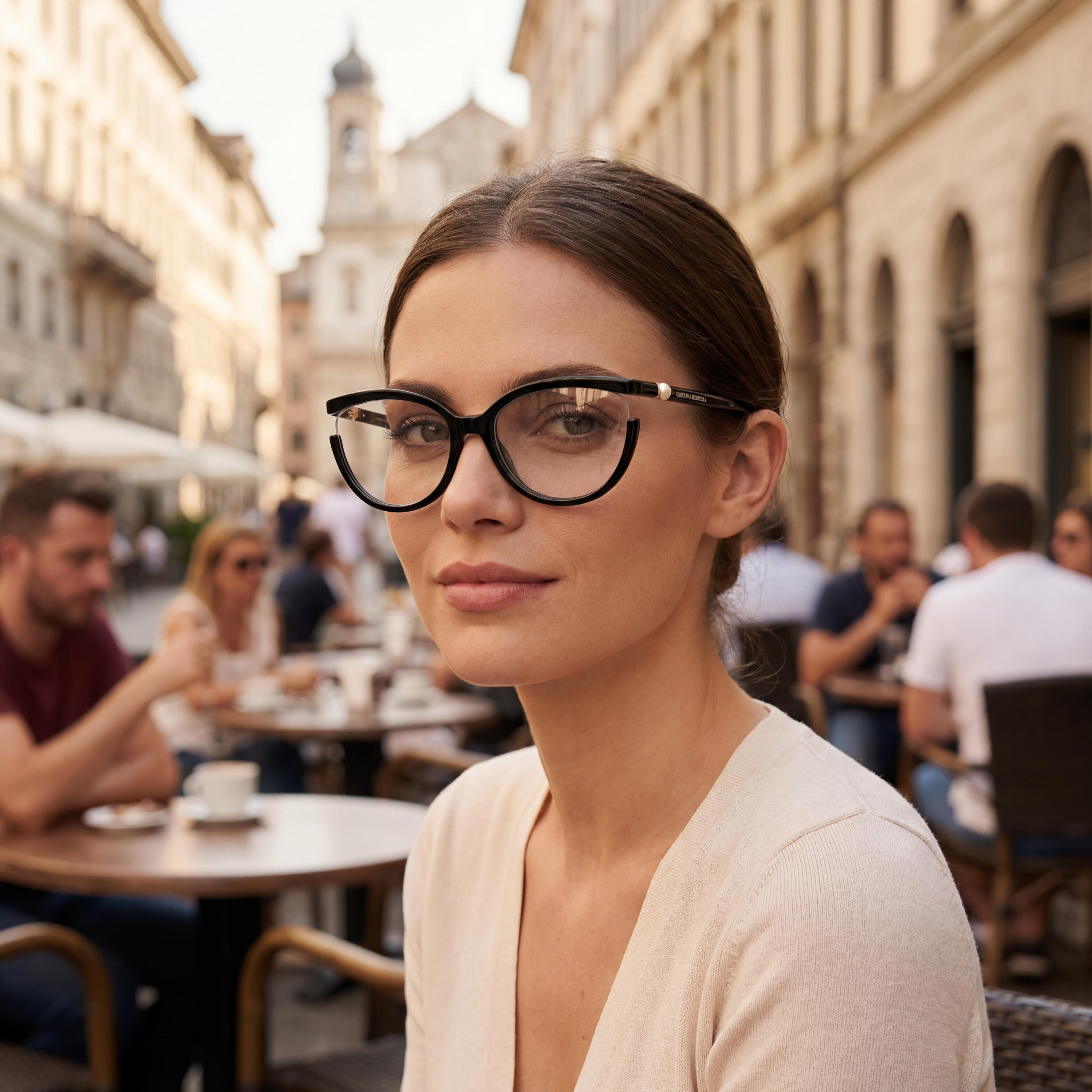 Carolina Herrera Casual Women's Transparent Black Polyamide Frame Eyewear with Black Lenses 55-18-140mm, Photo 6