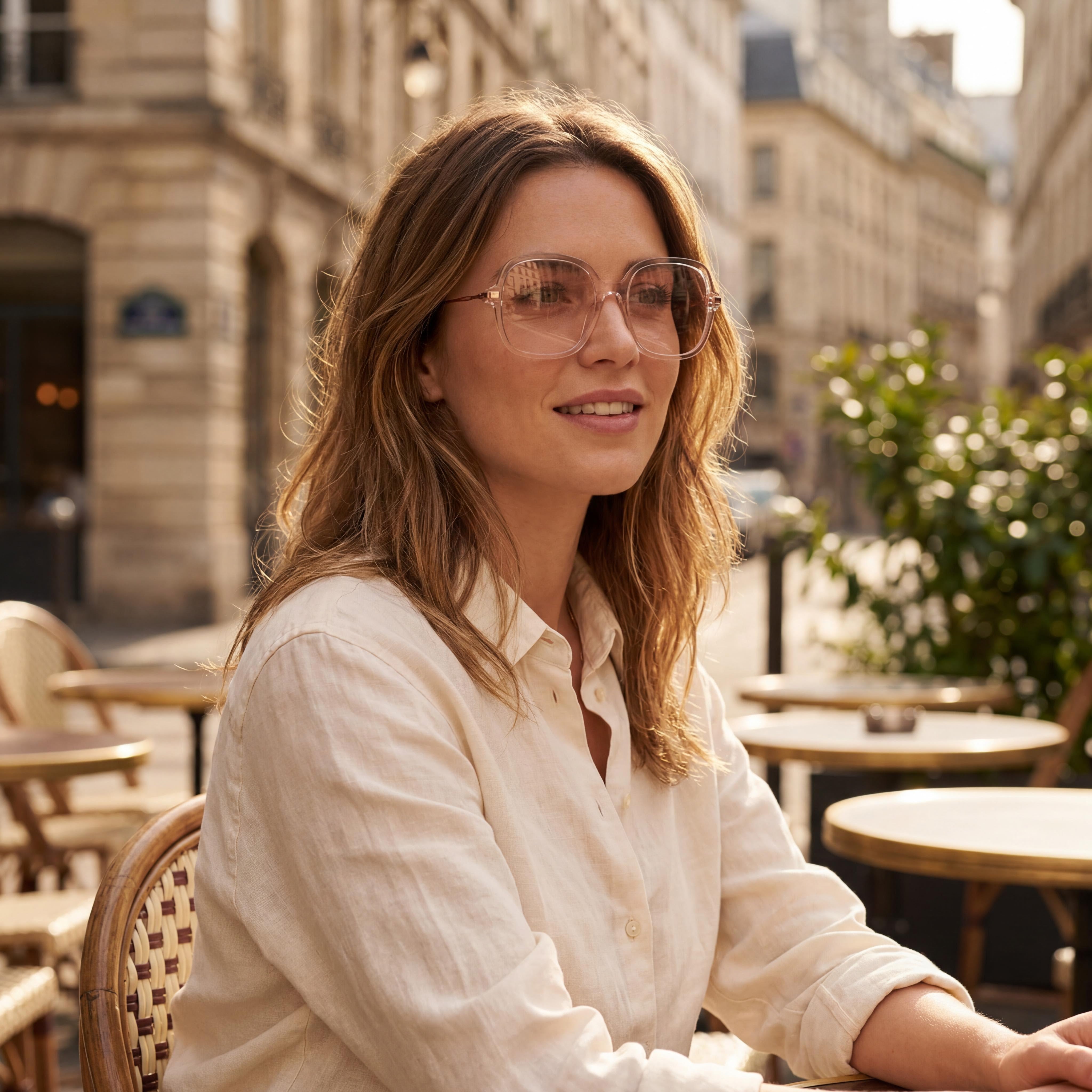 Gafas listas para graduar de acetato rosa con montura cuadrada para mujer Marc Jacobs Modern, con lentes de demostración transparentes 53-19-145, Photo 5
