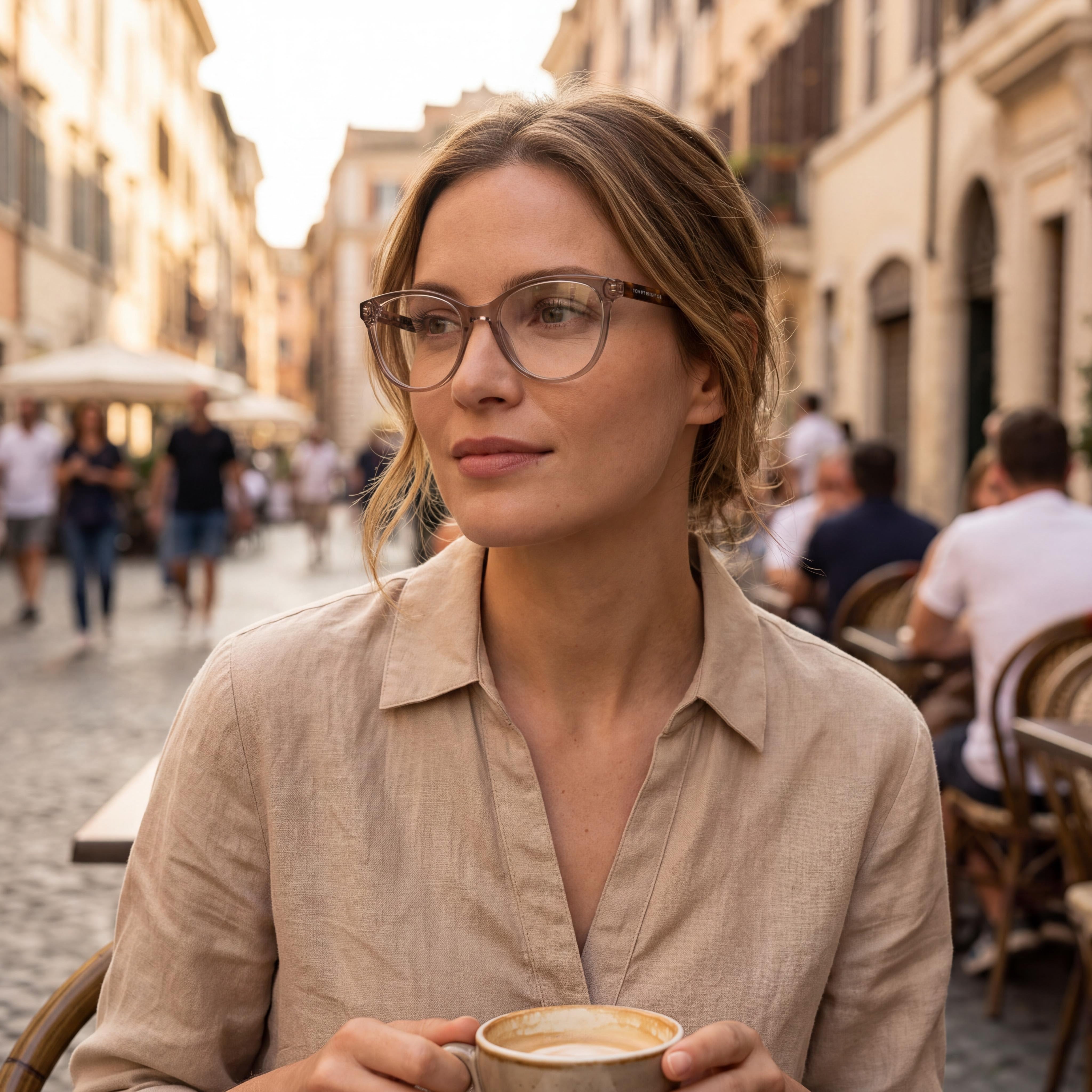 Women's Tommy Hilfiger Th 1888 Beige Havana Plastic Frame Sunglasses with Polycarbonate Lenses 52mm, Photo 4