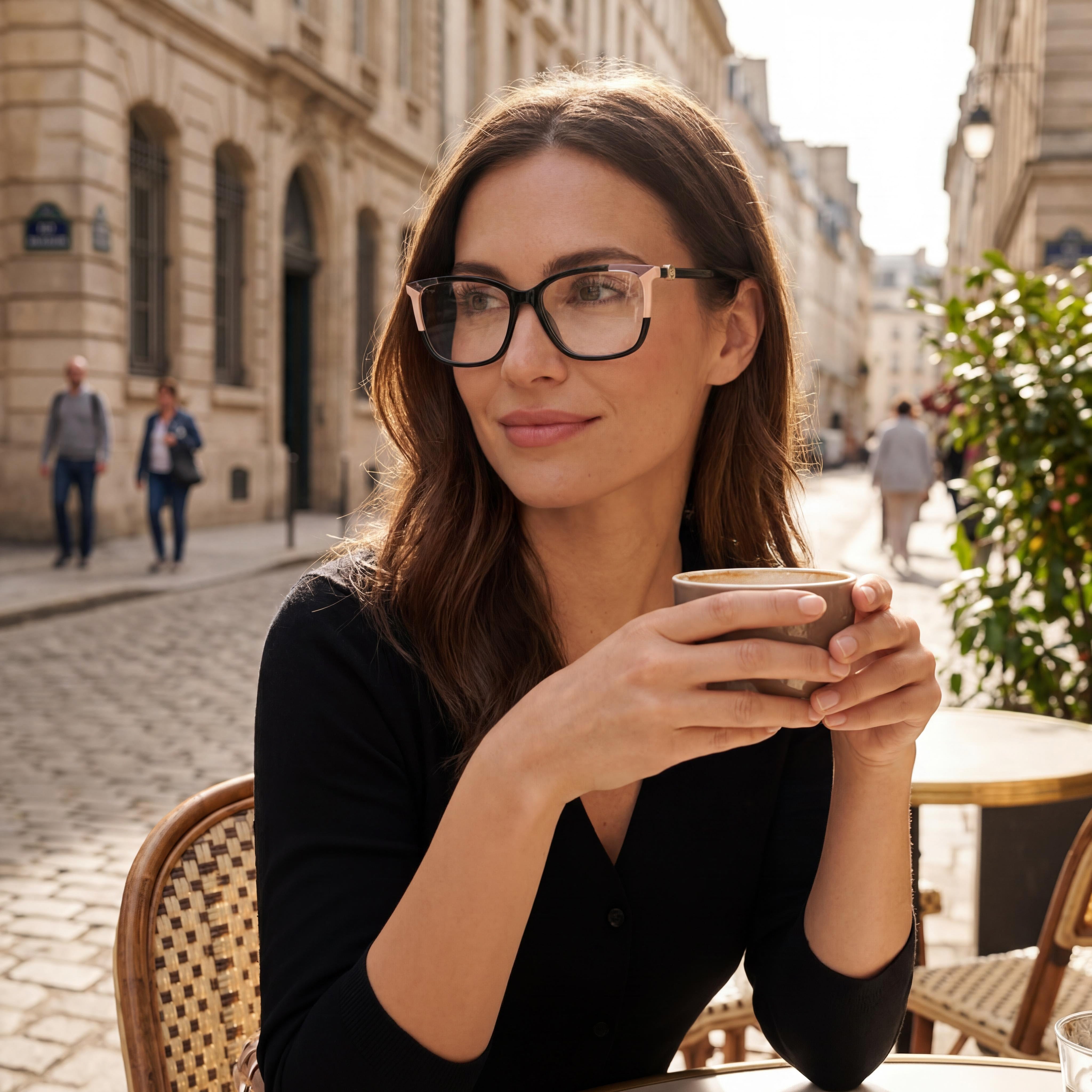 Gafas de sol Carolina Herrera CH 0055 para mujer, montura de acetato, lentes de policarbonato polarizadas en negro nude con estuche de 54 mm, Photo 5
